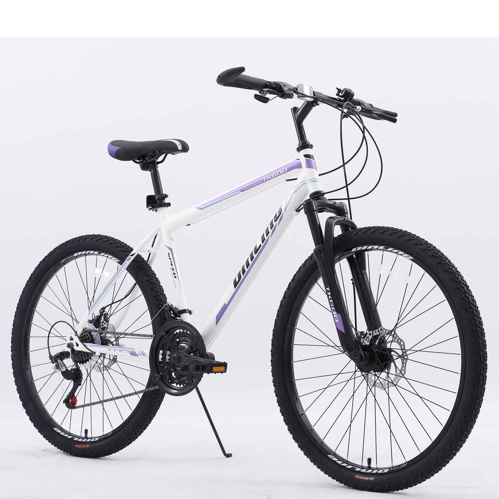 Dinling Hybrid Bike for Men and Women, Shimano 21-Speed, 26 Inch  Mountain Bike Purple