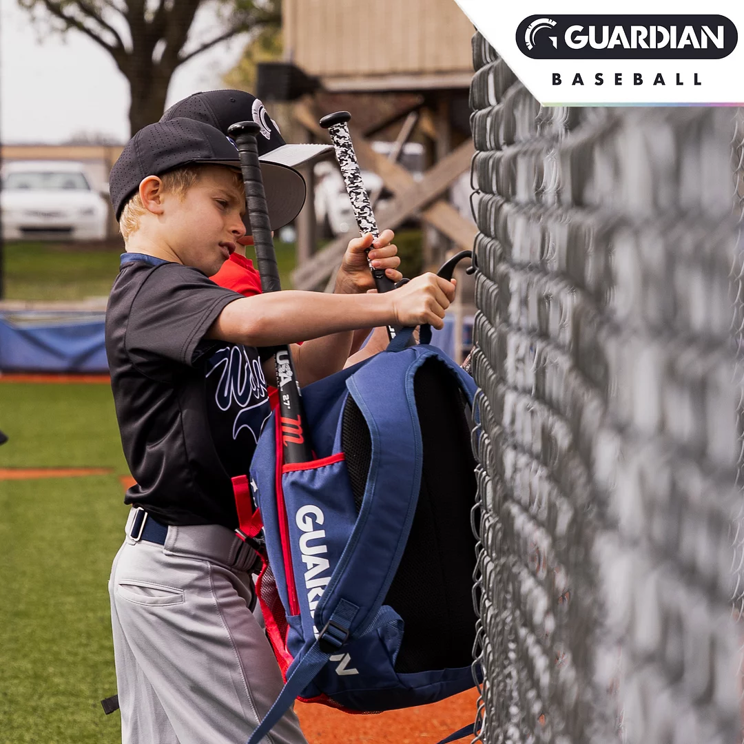 Guardian Rookie Baseball Bag For Youth – Kids Bat Pack ?C For Boys or Girls ?C Holds Two Bats ?C Hook For Fence + Helmet Holder