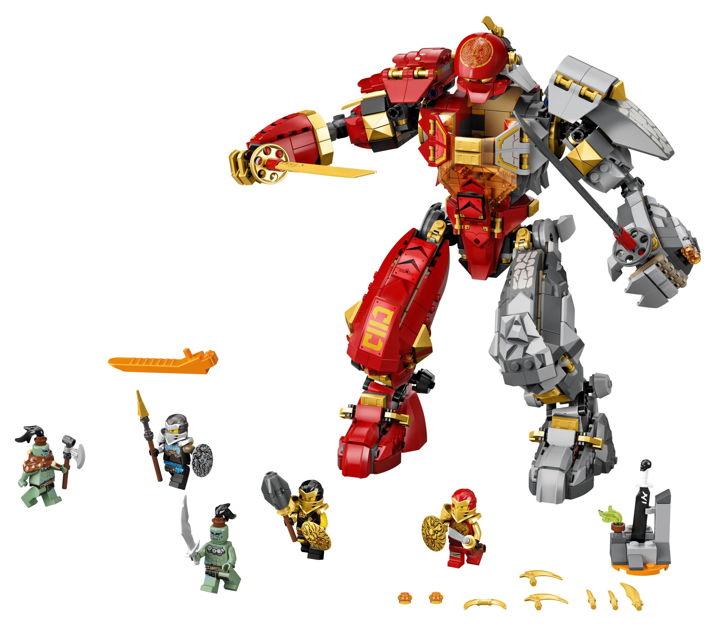 LEGO NINJAGO Fire Stone Mech 71720 Ninja Mech Building Toy for Kids Age 9+ (968 Pieces)