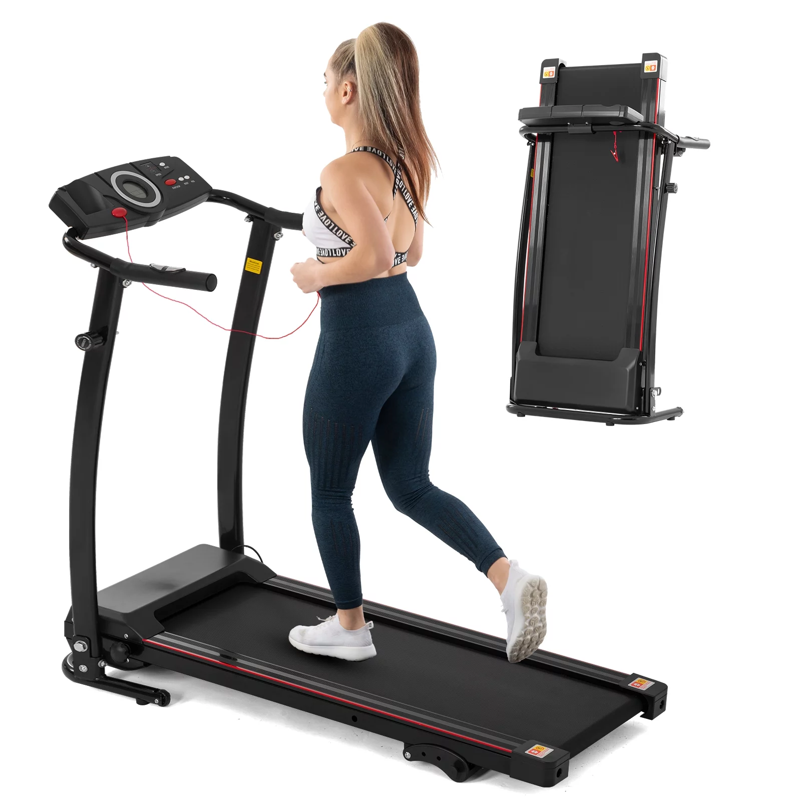 FYC Folding Treadmill with Incline, 2.5HP Electric Motorized Treadmill Running Exercise Machine Compact Treadmill for Home Gym Fitness Workout Jogging Walking 220 LBS Capacity