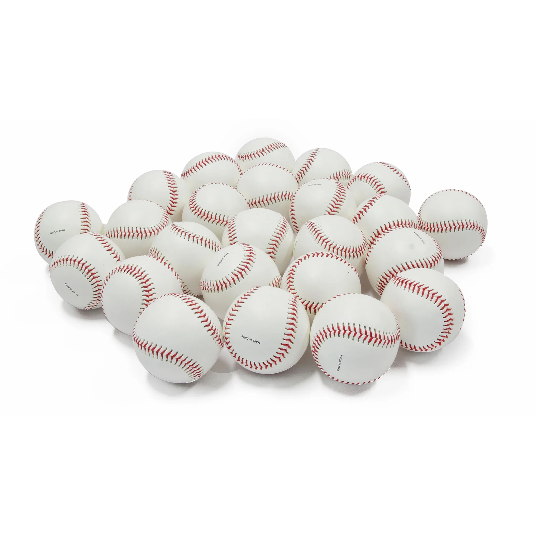 Athletic Works Set of 24 PVC Leather Practice Baseballs in Bucket, White