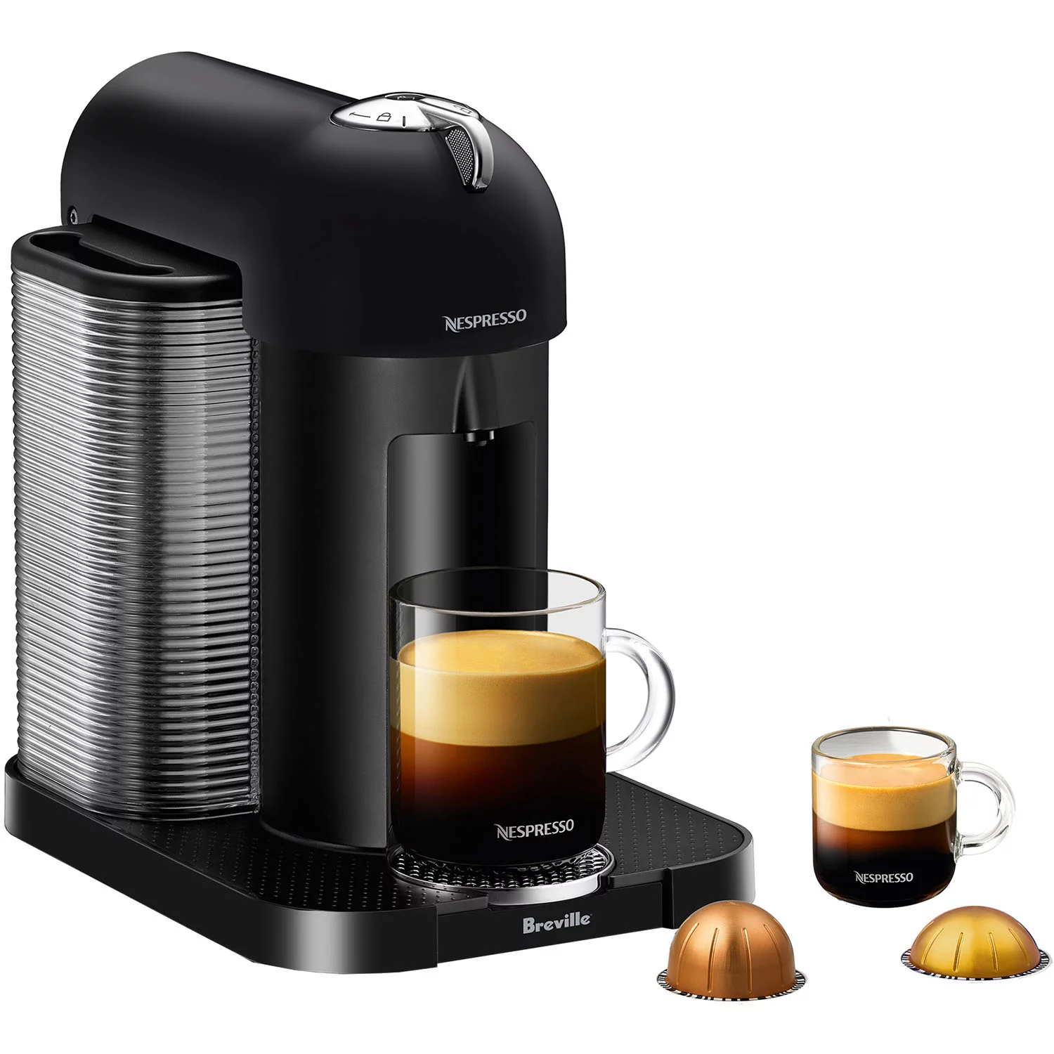 Breville Nespresso Vertuo Coffee & Espresso Single-Serve Machine in Black