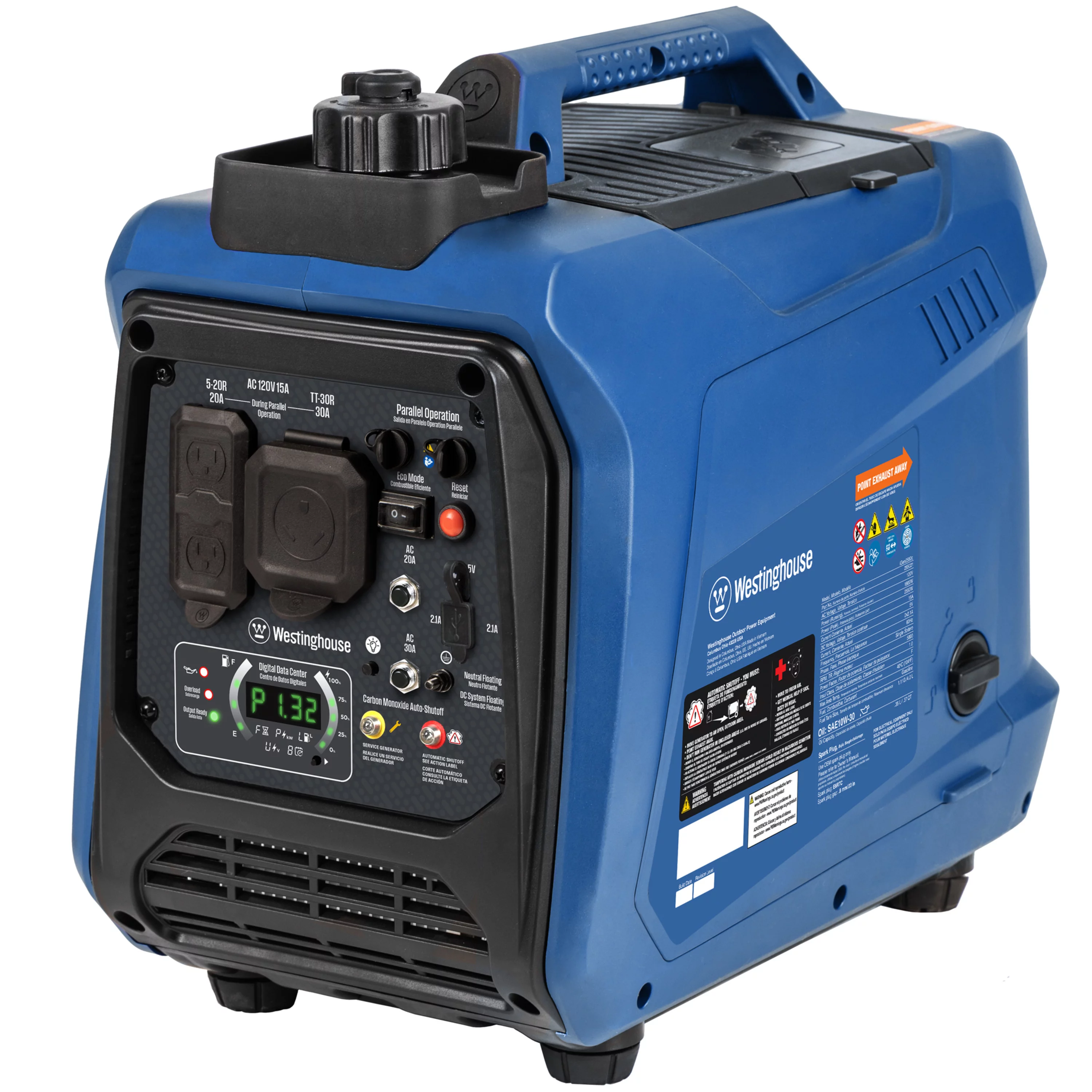 Westinghouse 2550 Peak Watt RV Ready, Gas Powered Portable Inverter Generator with CO Sensor