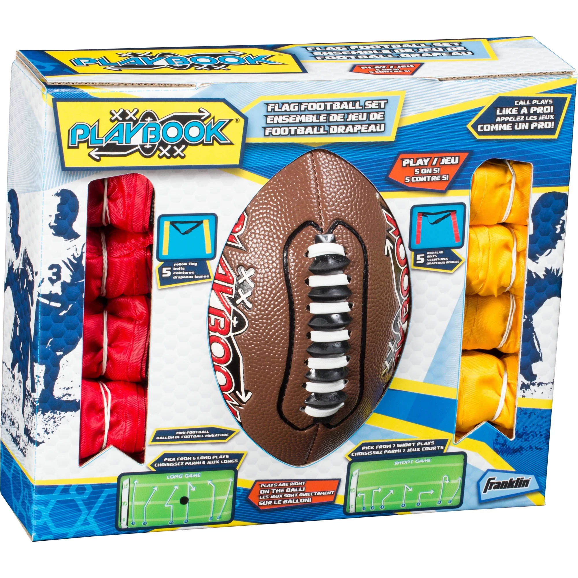 Franklin Sports Flag Football Set – 10 Player Set with Belts + Ball