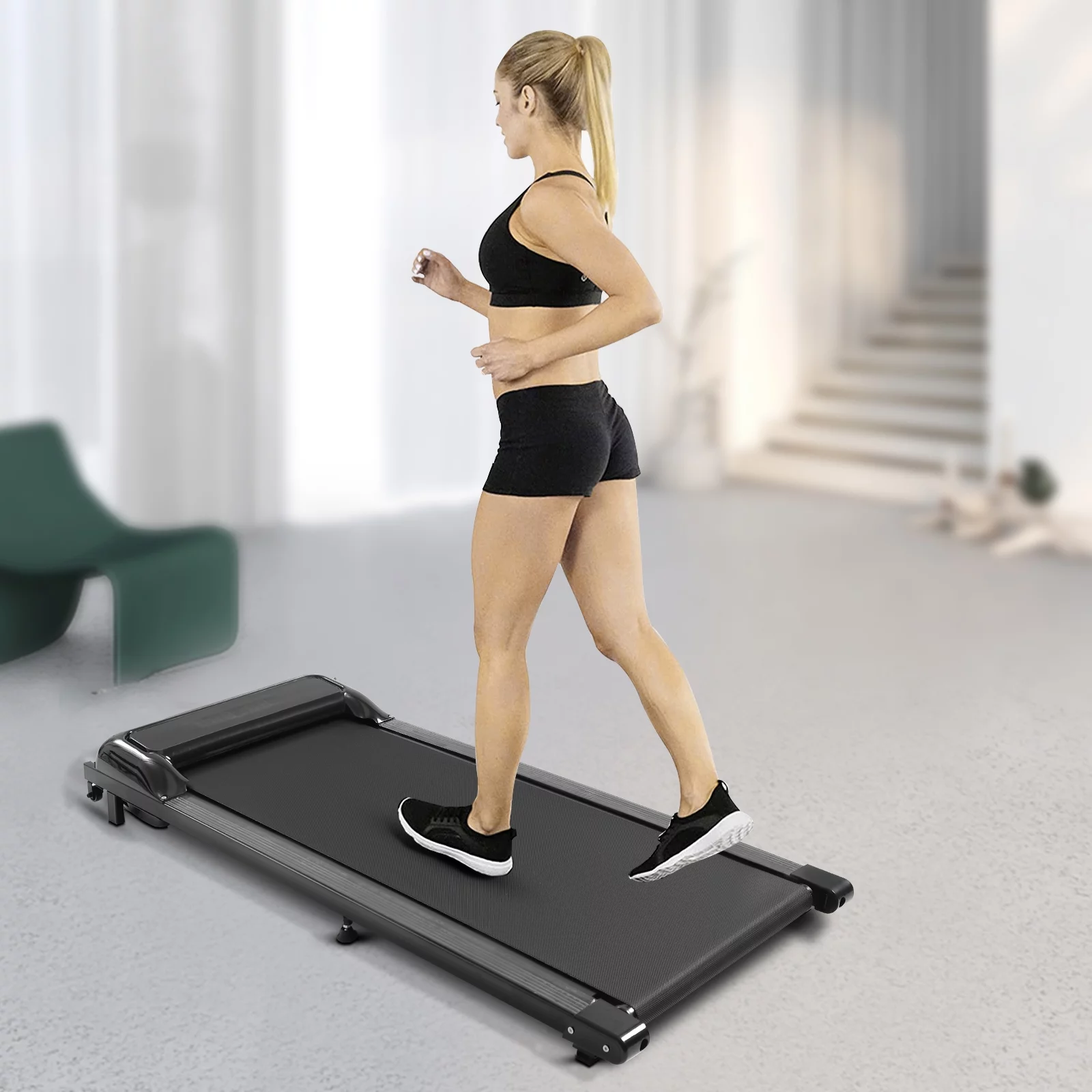 TFCFL 2 in 1 Treadmill 2.25HP 110V 600W Portable Electric Walking Runing Jogging Treadmill Home Office Fitness Under Desk Walking