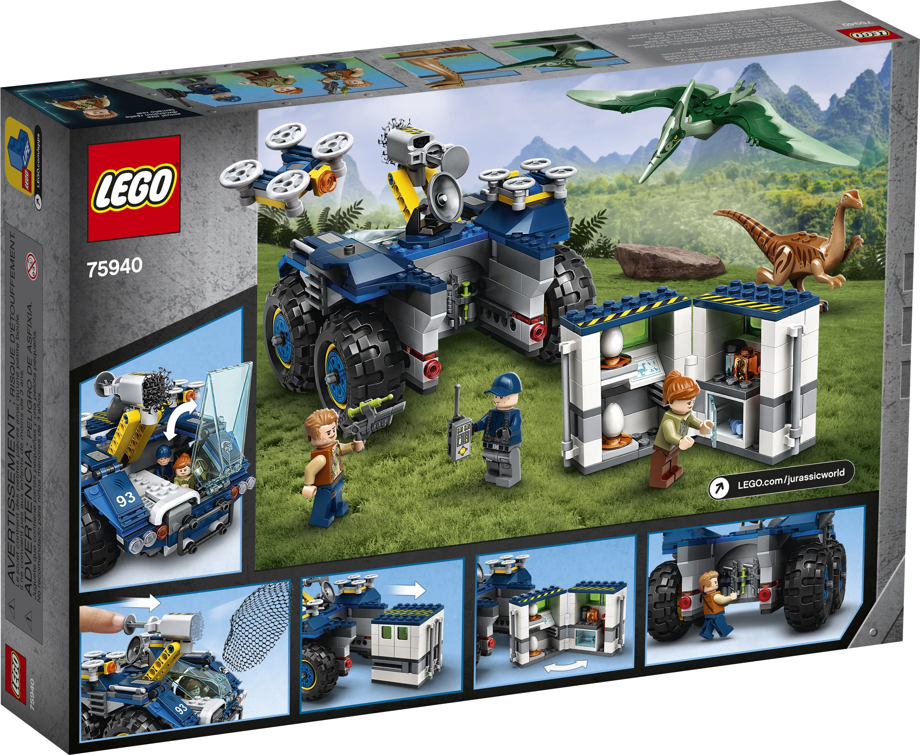 LEGO Jurassic World Gallimimus and Pteranodon Breakout 75940 Building Set (391 Pieces)