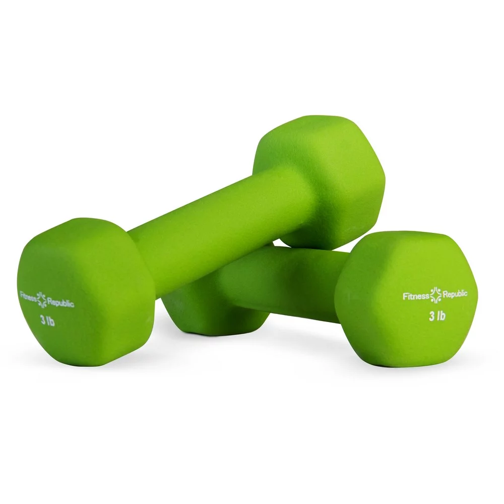 Fitness Republic Neoprene 3 Dumbbell Pairs Combo (8lbs, 10lbs & 12lbs)