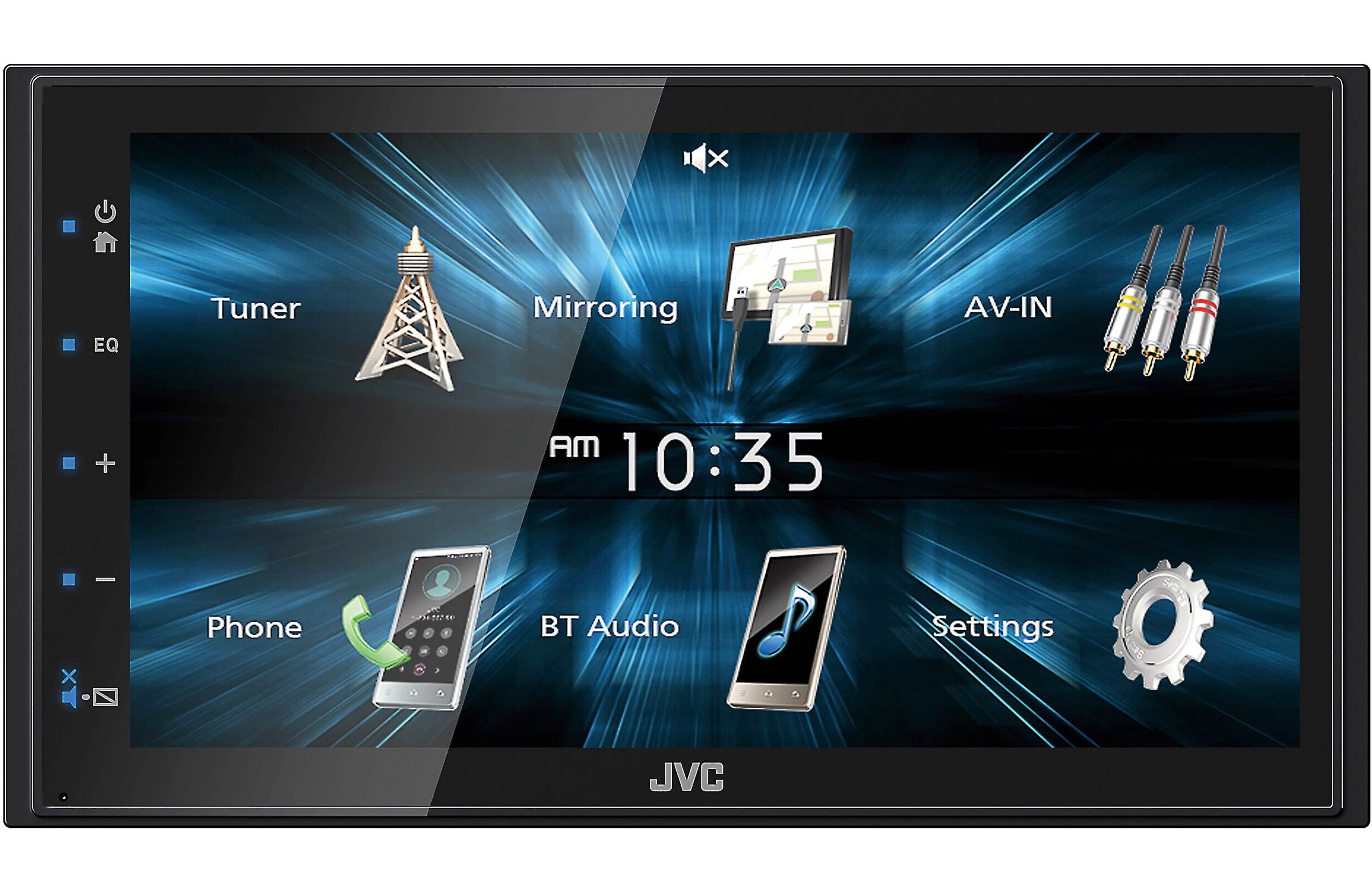 JVC KW-M150BT Digital Media Receiver Fixed 6.8″ Touchscreen Monitor + Absolute CAM880  Rearview Camera & Magnet Phone Holder