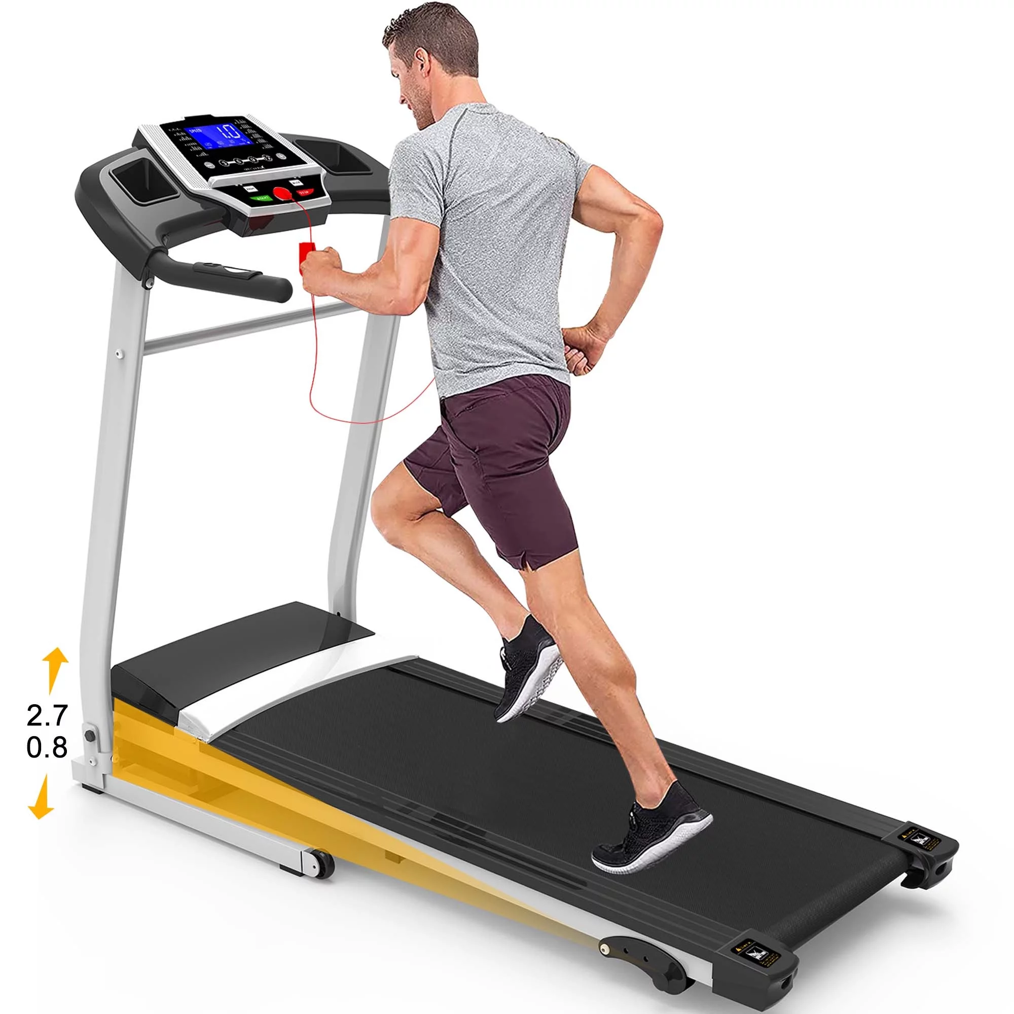 Aukfa Folding Treadmill with Incline, 265 lbs Capacity, 7.5 mph Max Speed for Home Gym Workout