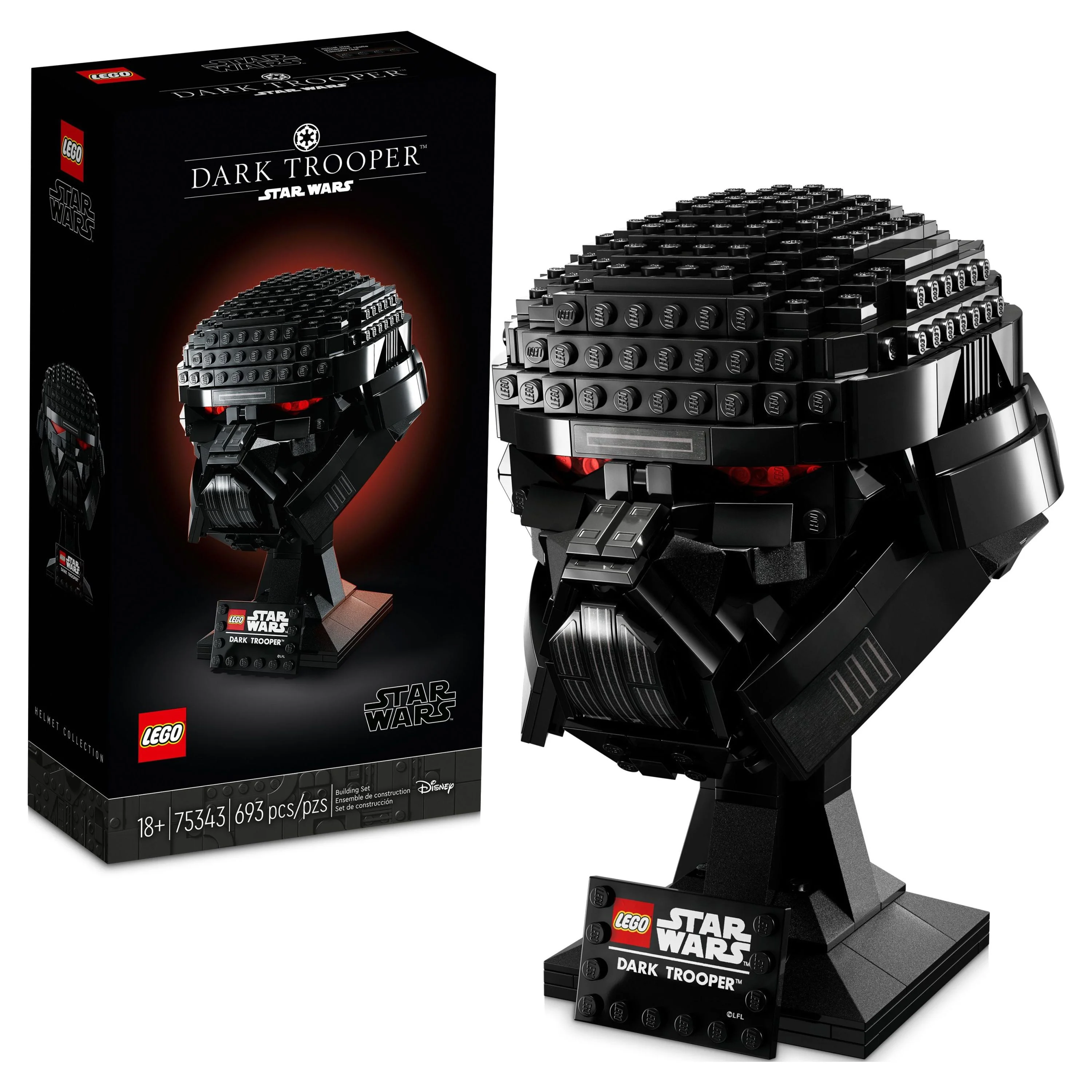 LEGO Star Wars Dark Trooper Helmet 75343 Buildable Model Kit, Display Collectible Decoration Set for Adults, Collection Gift Idea