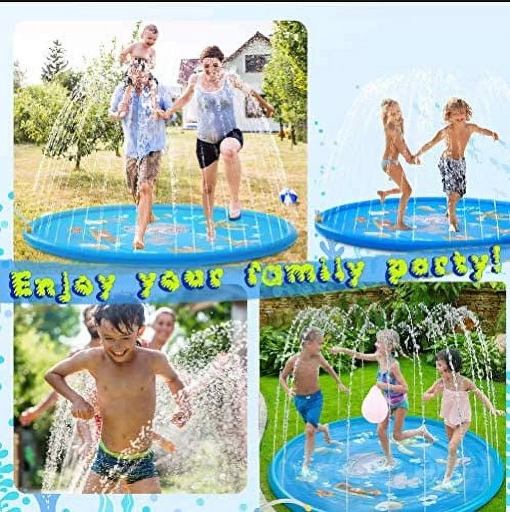 Sprinkle & Splash Play Mat 68″ Sprinkler for Kids Outdoor Water Toys Fun for Toddlers Boys Girls Children Outdoor Party Sprinkler Toy Splash Pad