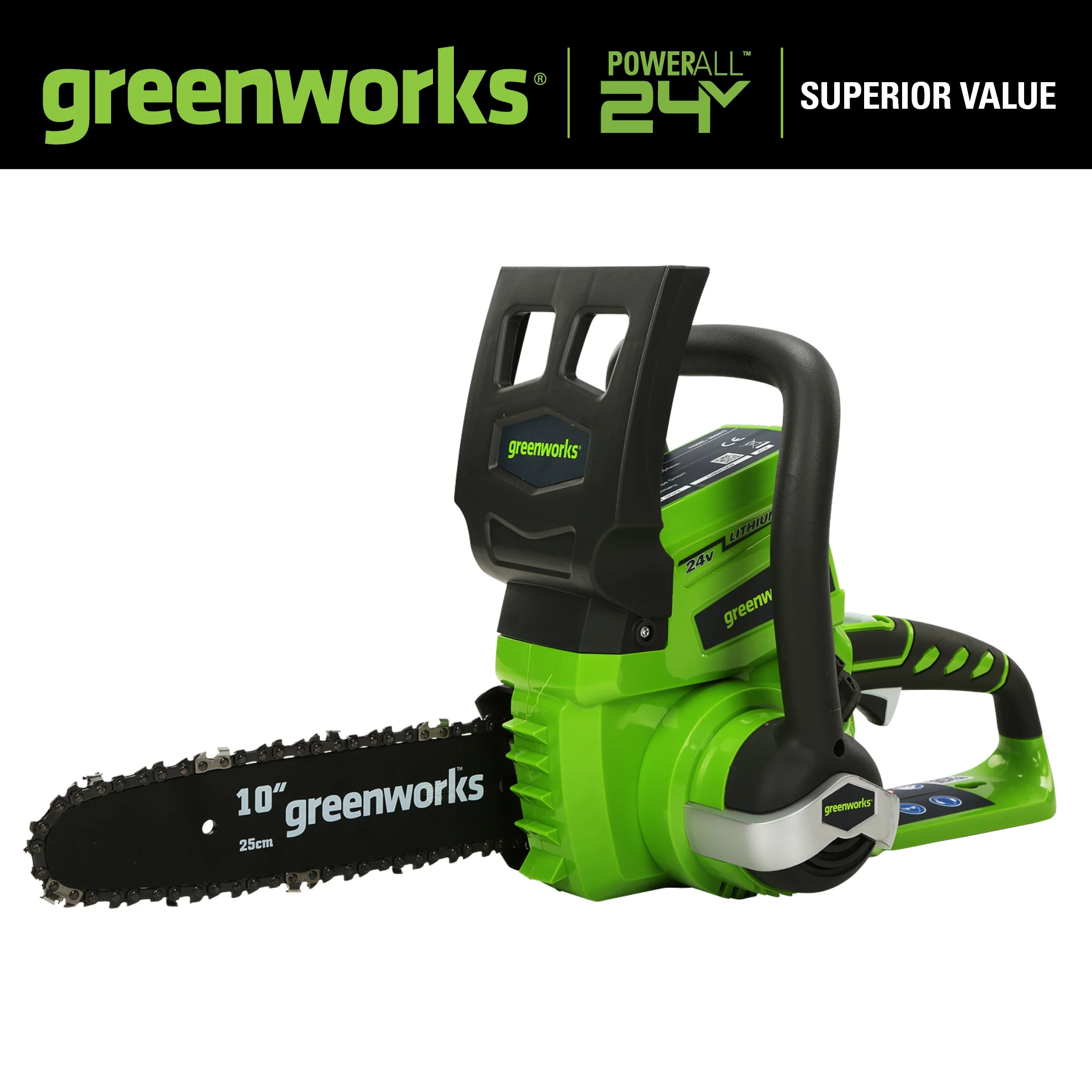 Greenworks 24V 10″ Battery Powered Chainsaw (Tool Only) 2000102