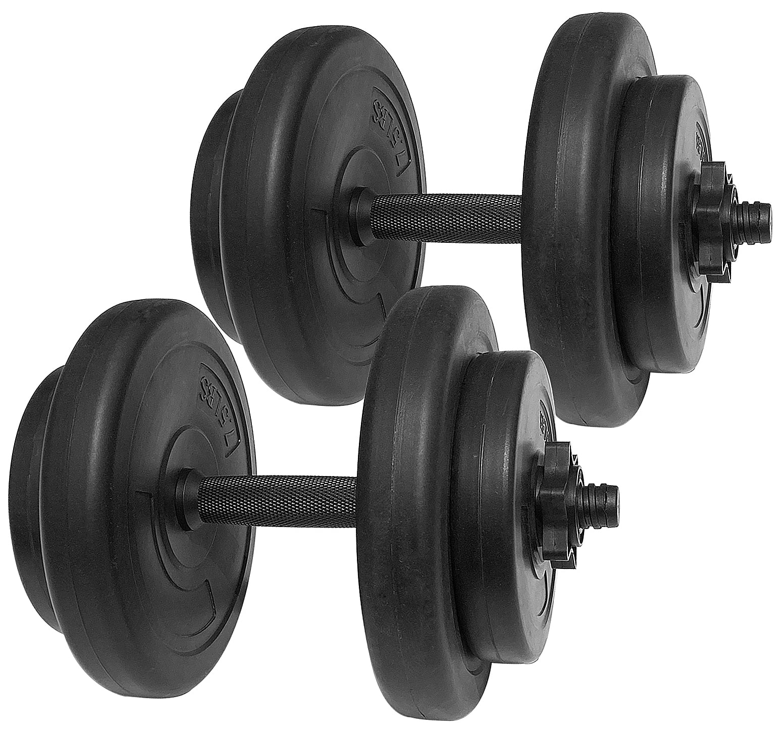 BalanceFrom Vinyl Dumbbell Set, 40 Lbs. (20 Lbs. Pair), Adjustable, Black