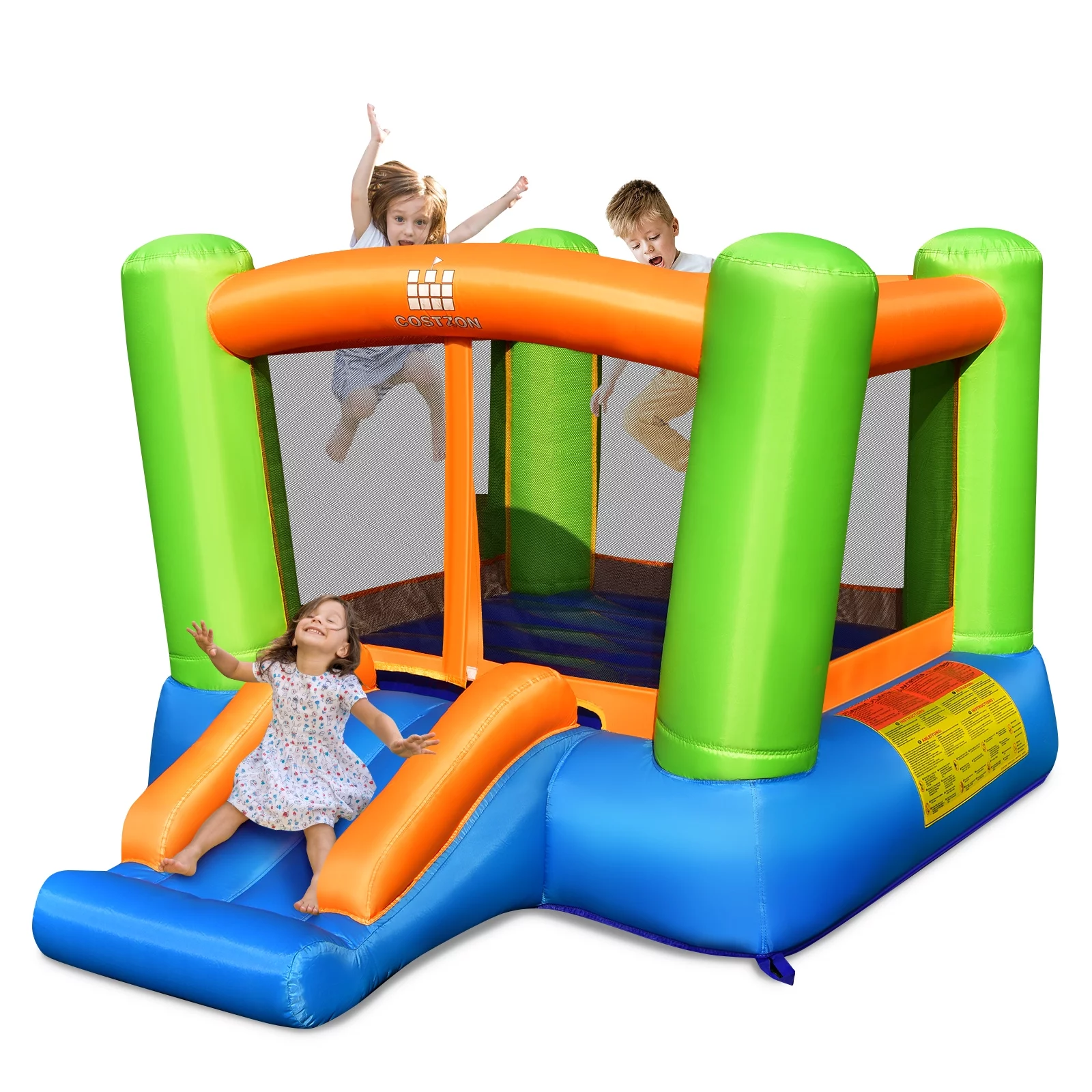 Infans Inflatable Bounce House Kids Jumping Playhouse Indoor & Outdoor Without Blower