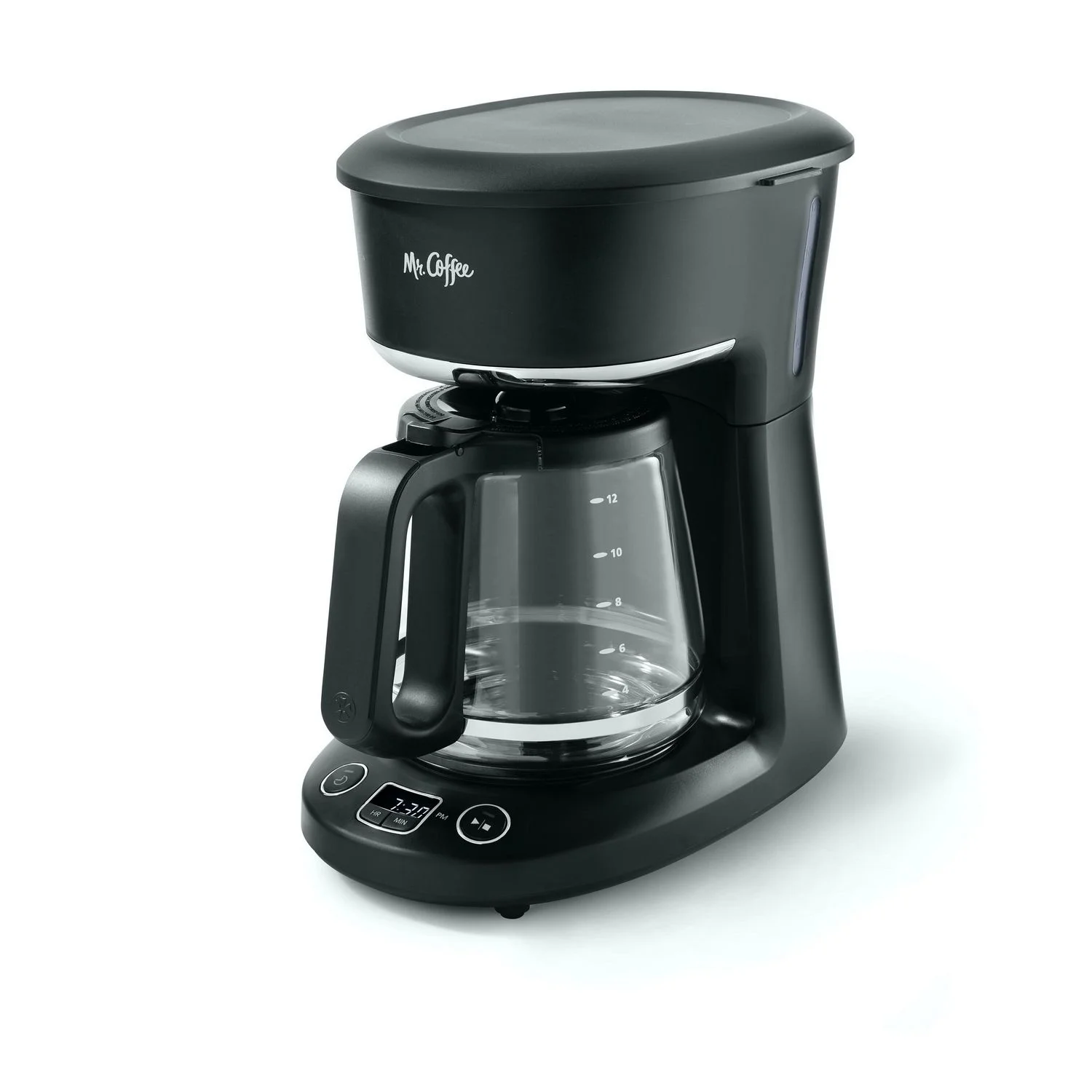 Mr. Coffee – Programmable Coffee Maker, 12 Cup Capacity, Late Brew Function, Black