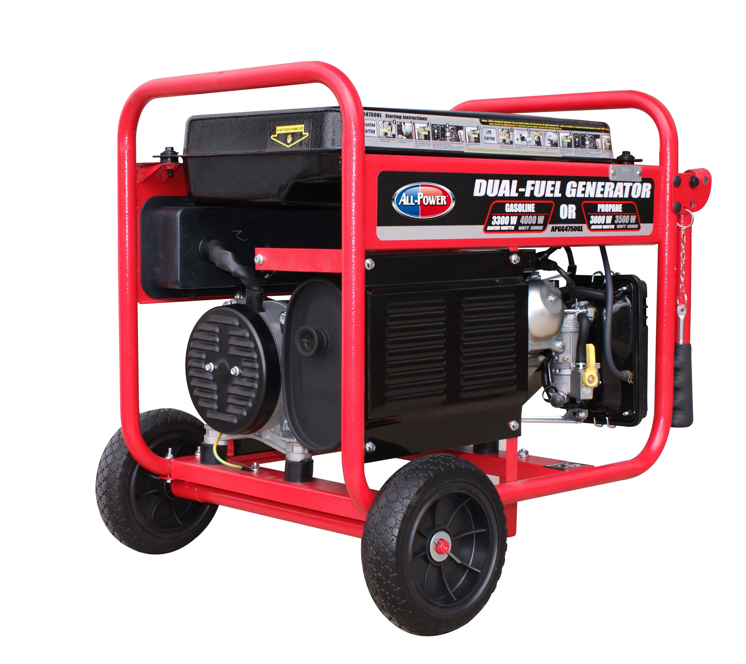 All Power America 4000 Watt Dual Fuel Portable Generator, Gas/LPG(Propane), APGG4750GL