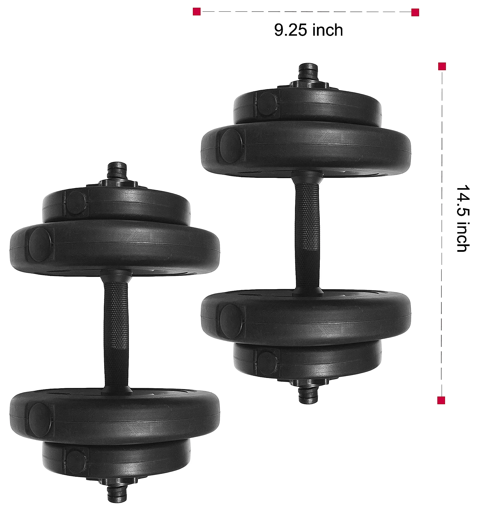 BalanceFrom Vinyl Dumbbell Set, 40 Lbs. (20 Lbs. Pair), Adjustable, Black