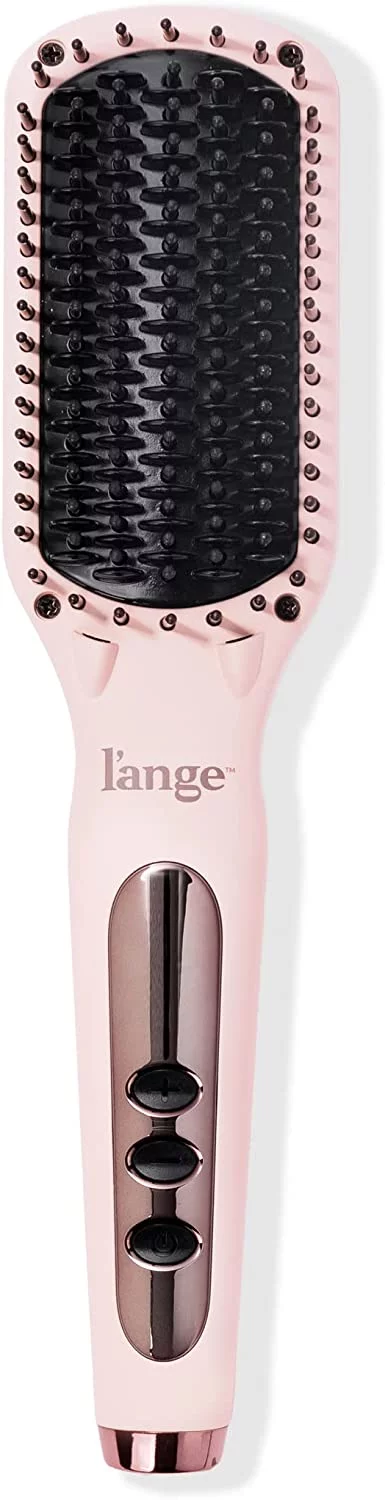 L’ANGE HAIR Le Vite Hair Straightener Brush | Heated Hair Straightening Brush Flat Iron for Smooth, Anti Frizz Hair | Dual-Voltage Electric Hair Brush Straightener | Hot Brush for Styling