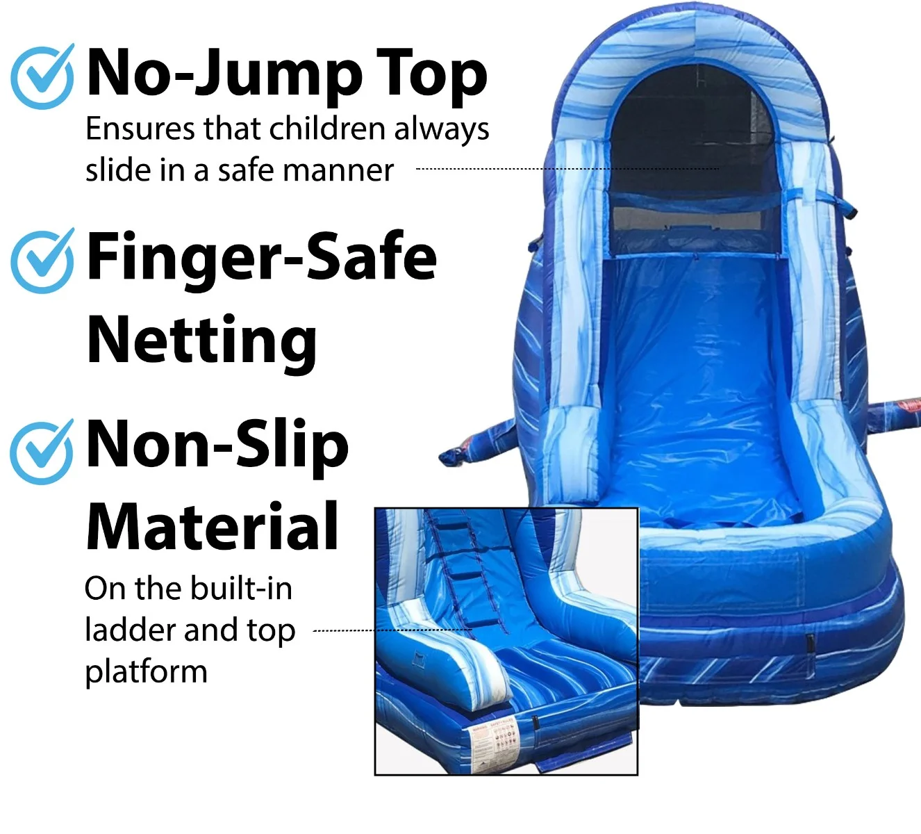 TentandTable Commercial Inflatable Water Slide, Blue Marble with Blower, 12′