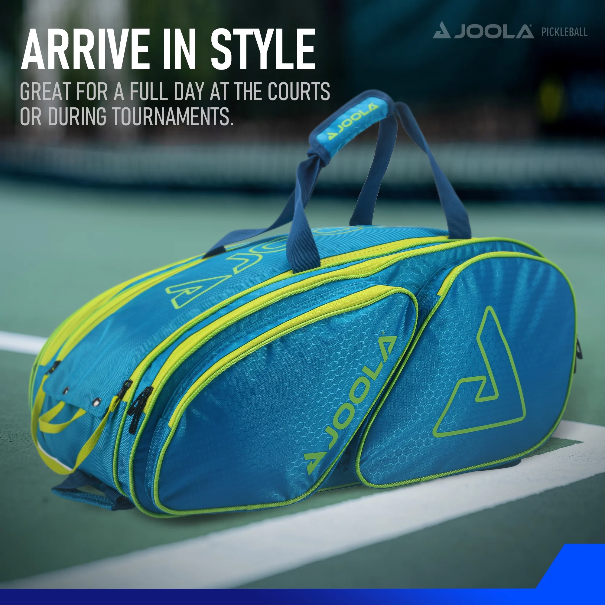 JOOLA Tour Elite Pickleball Bag, Backpack, Duffle Bag for Pickleball and Racket Sports, Black/Yellow