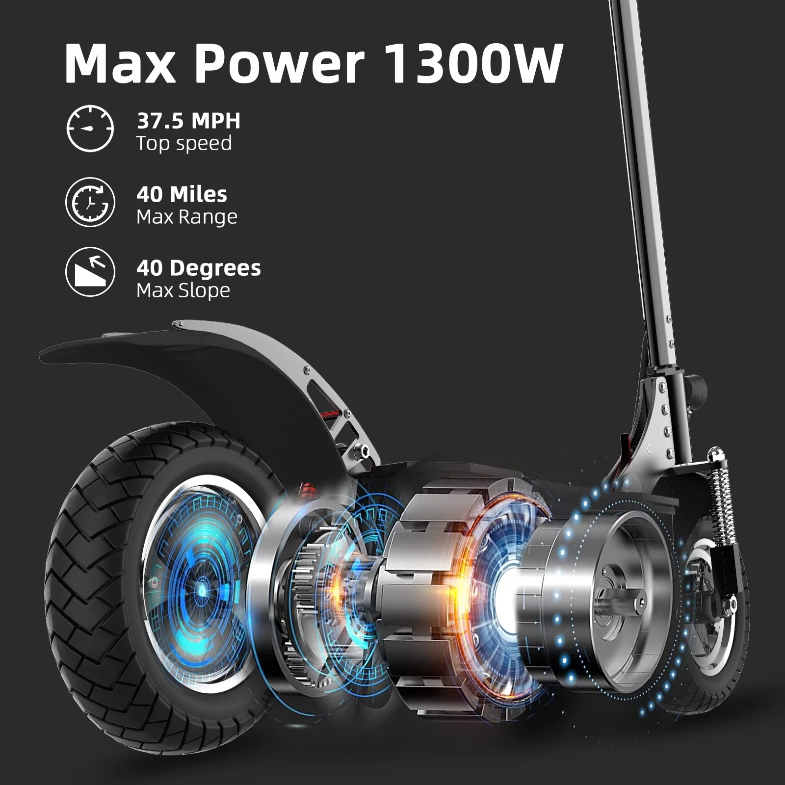 JUEXING JX760 Electric Scooter, 60V 2600W Dual Motors, up to 45MPH Speed & 40 Miles, Maximum load of 330 pounds Adult Escooter