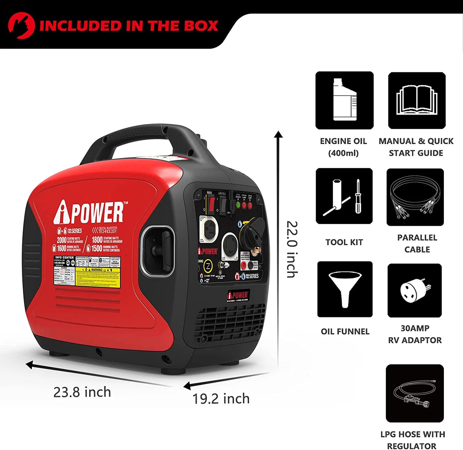 A-IPower 2000 Watt Dual Fuel Power Inverter