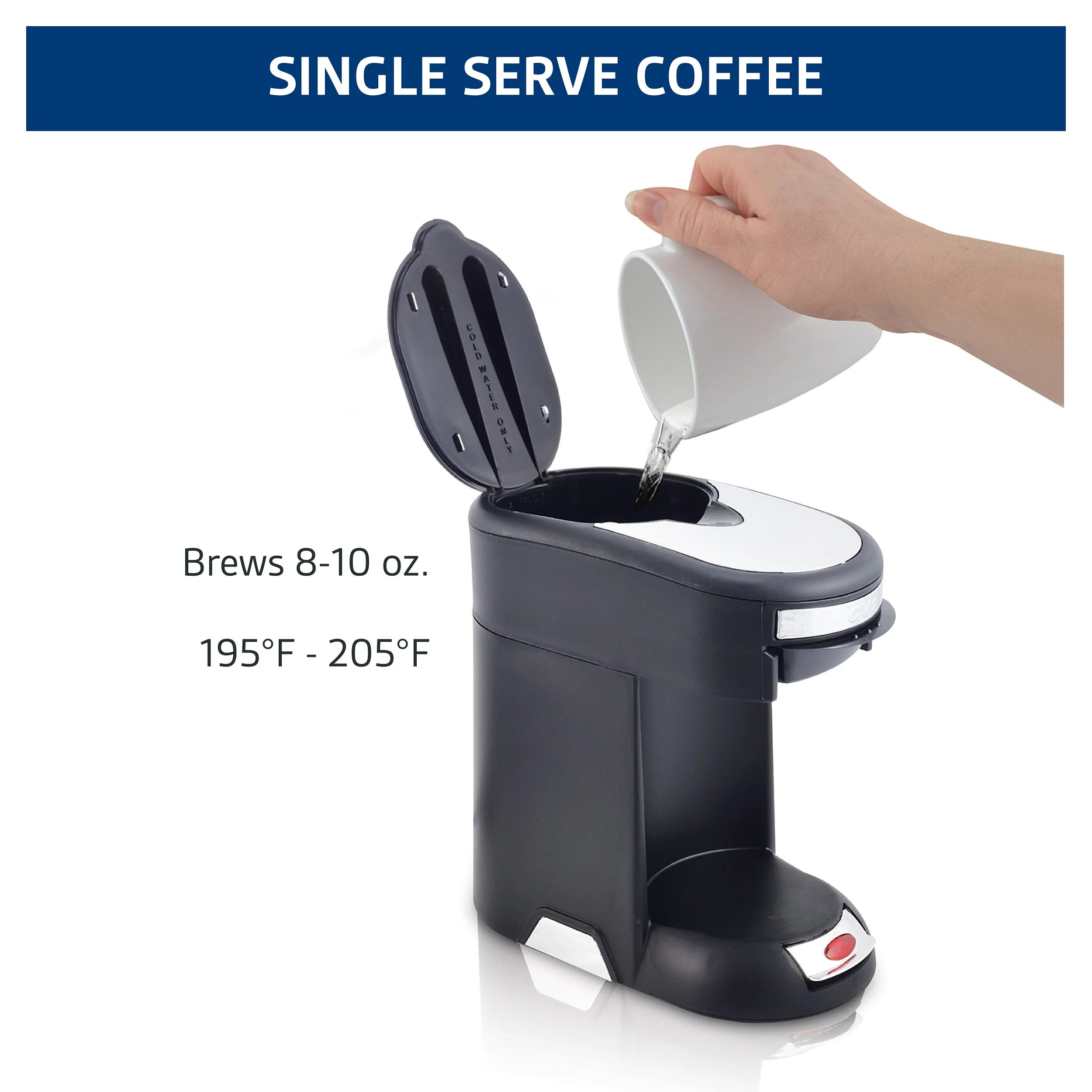 Caf?? Valet Single Serve Coffee Maker, Brews 10 Ounces of Coffee or Hot Water, Compatible with Caf?? Valet Coffee Packs