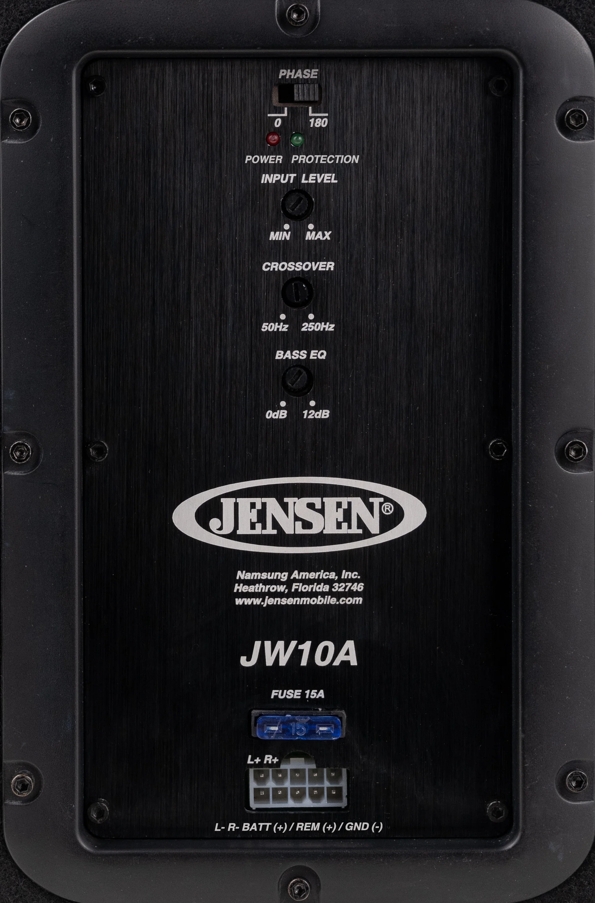 Jensen J10ASB 10″ Subwoofer in Multi-Mounting Enclosure w/ Built-in Powered Amplifier, 14 lbs., New