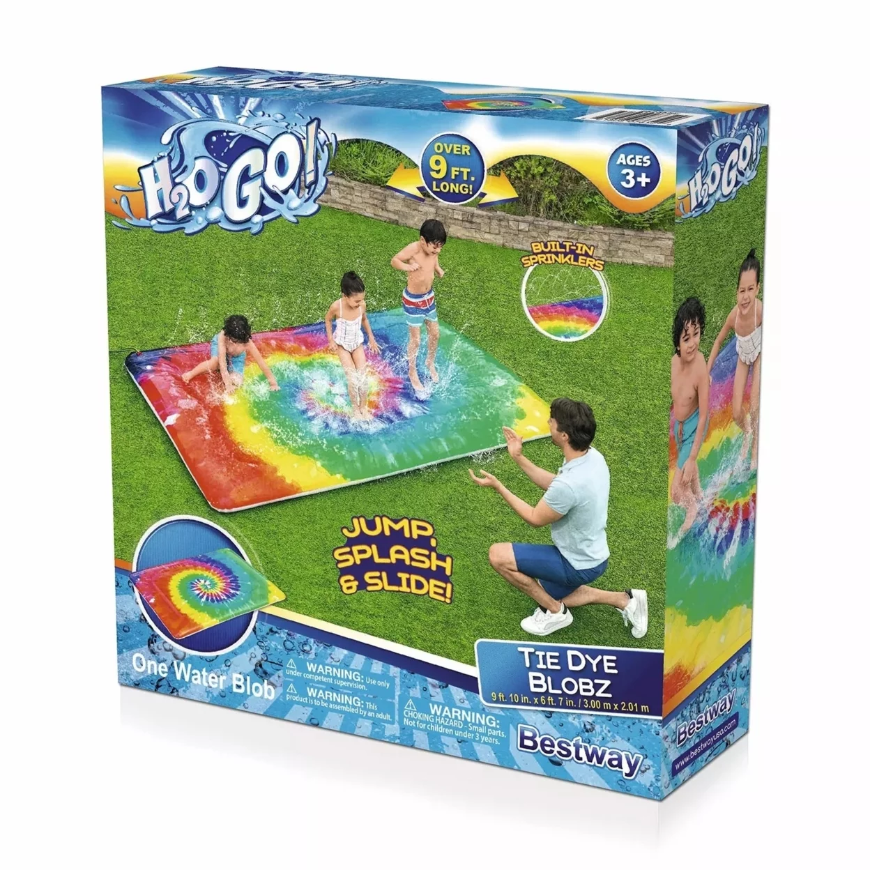 H2OGO! Tie Dye Blobz Water-Filled Splash Pad, 9′ 10??