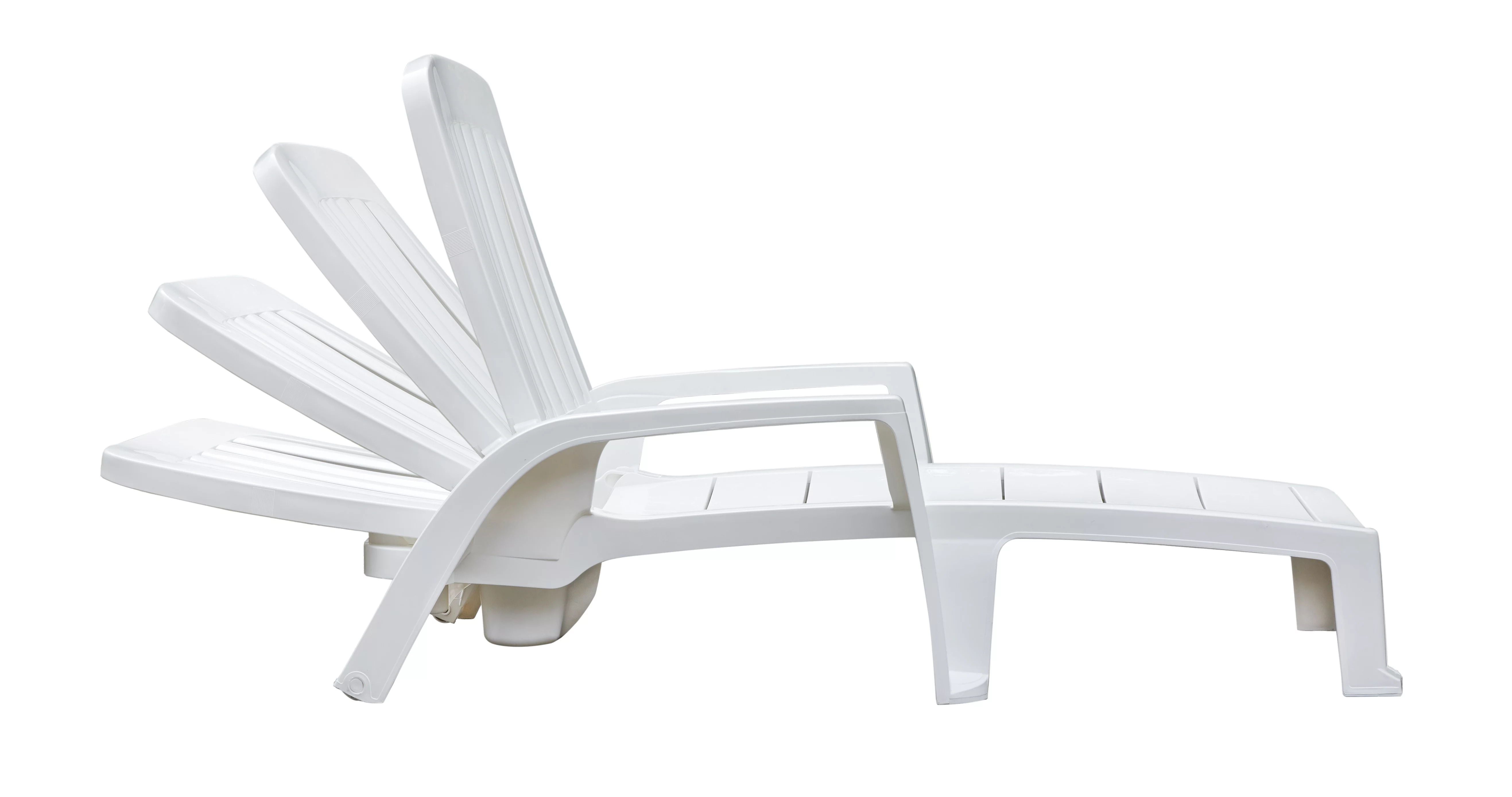 Grosfillex Miami Club Resin Chaise Lounge, White 250 lb Capacity