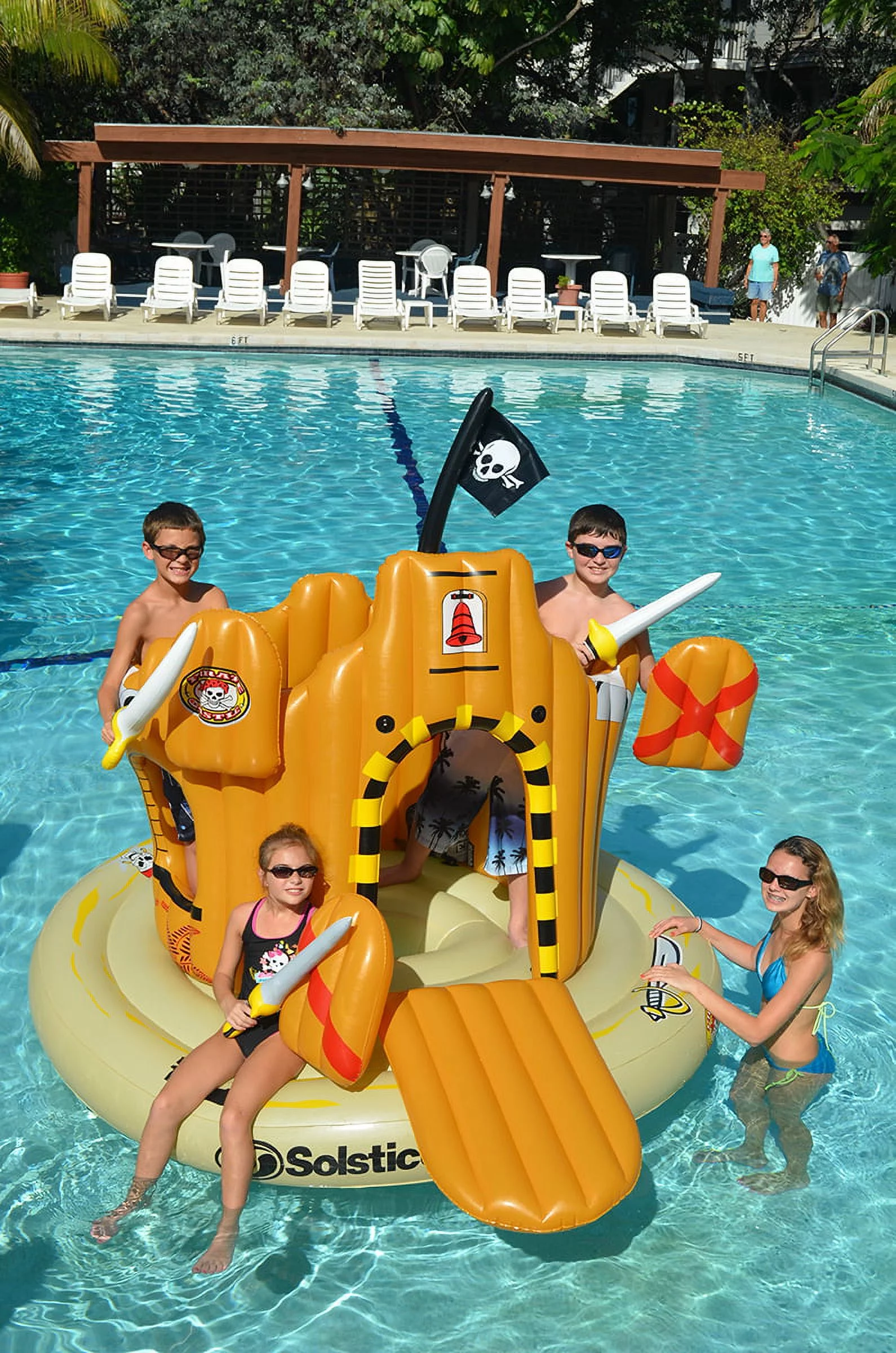 Swimline Vinyl Pirate Inflatable Play Center Pool Float, Multicolor