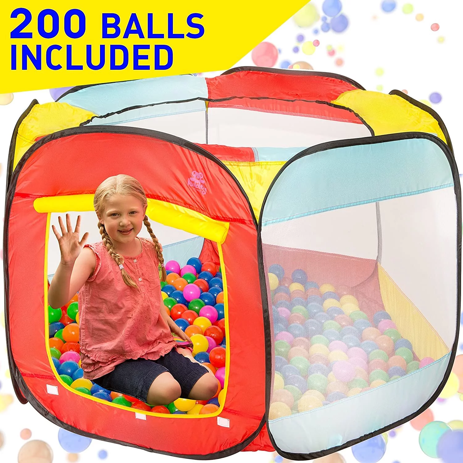 Kiddey Ball Pit Play Tent for Kids for Toddlers, and Babies | Fill Playhouse with Plastic Balls (100 Balls Included)