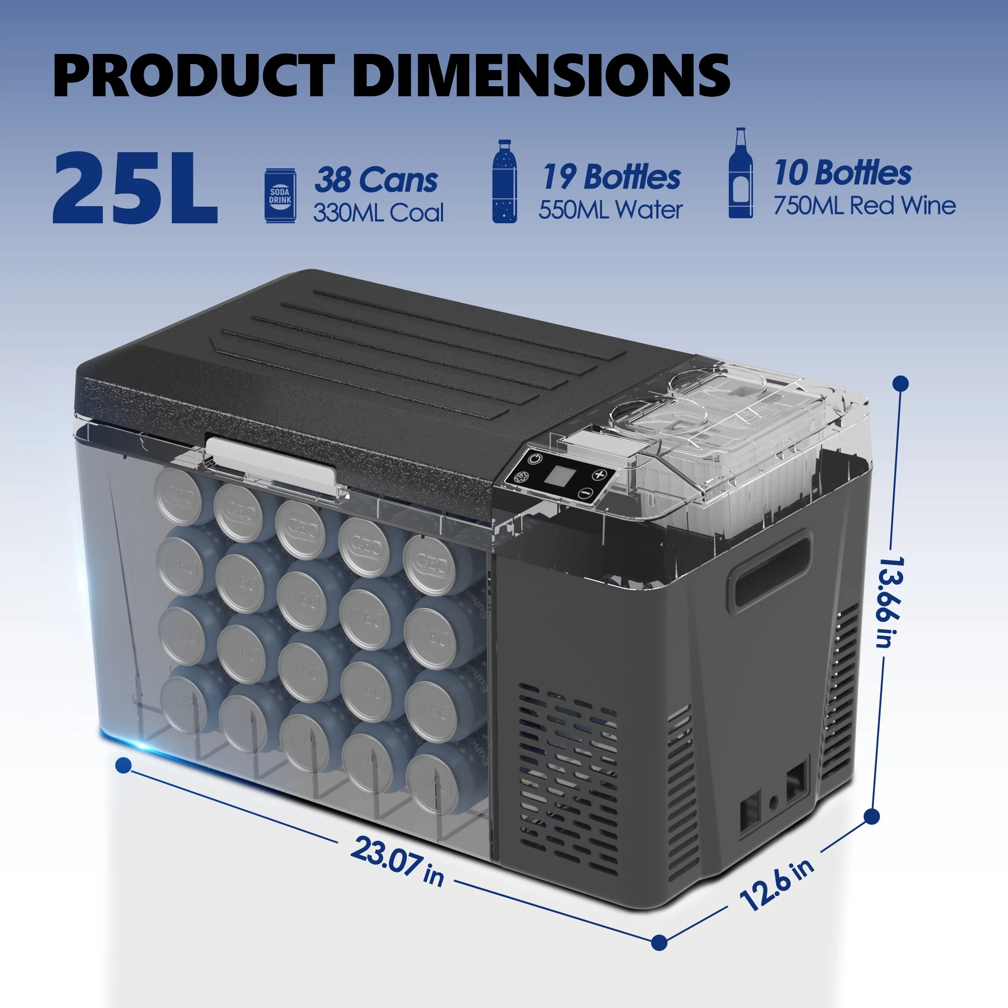 Simzlife Car Refrigerator, 12/24V DC and 120??240V AC, Portable Fridge Battery, for Car, RV, Camping and Home Use