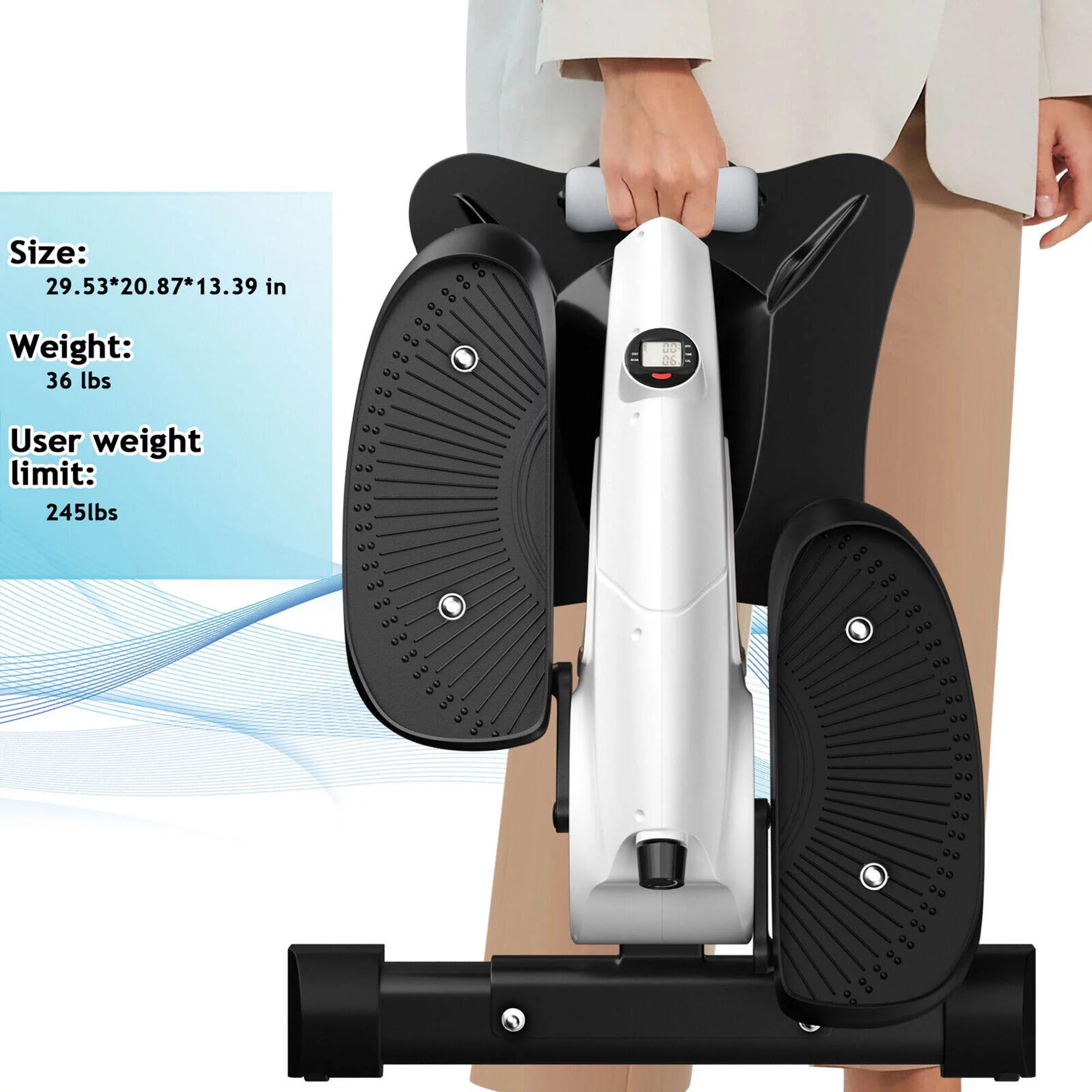 Gymax Portable Mini Magnetic Elliptical Stepper Machine Resistance Adjustable Fitness