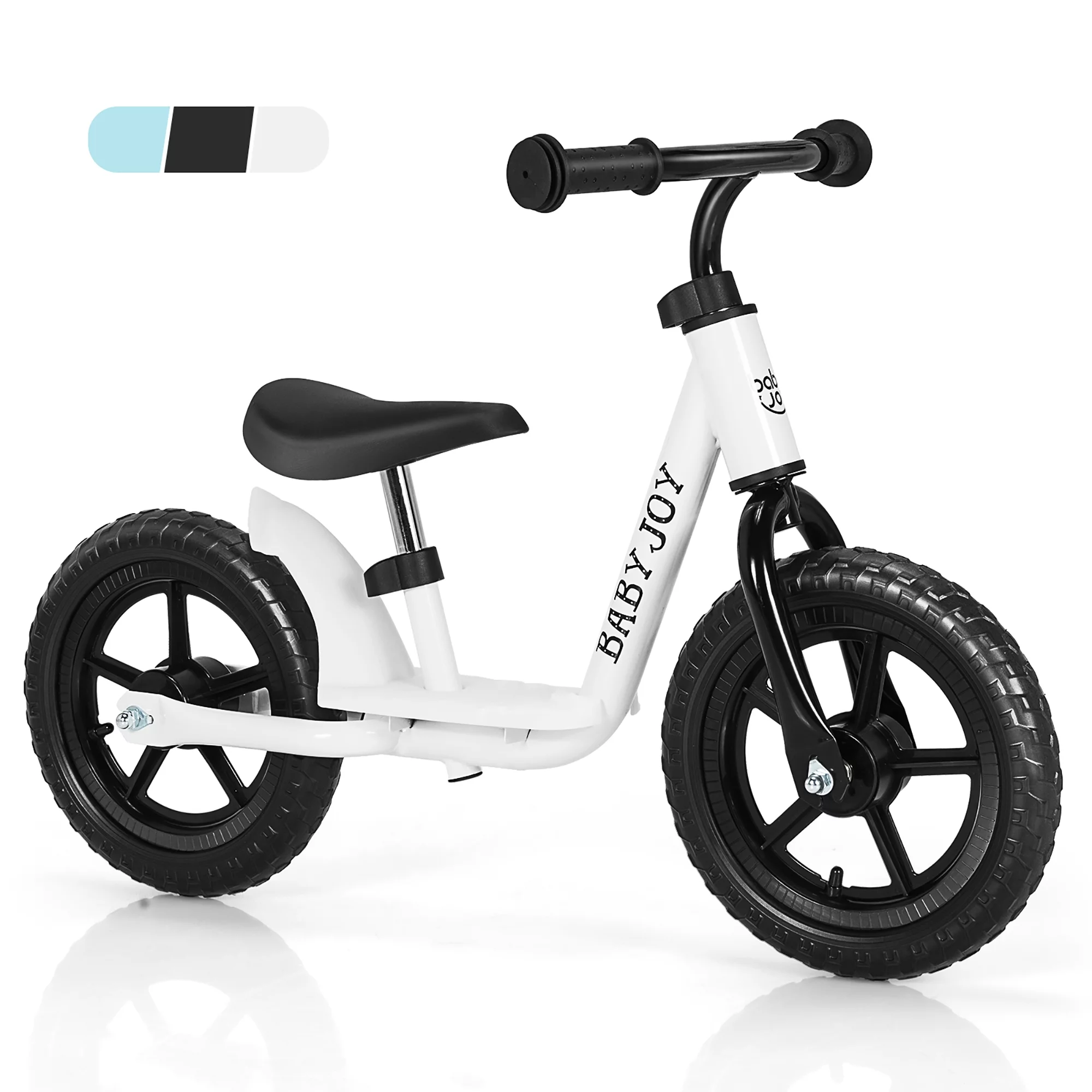 Babyjoy 11” Kids Balance Bike w/ Footrest No Pedal Toddler Training Bike White