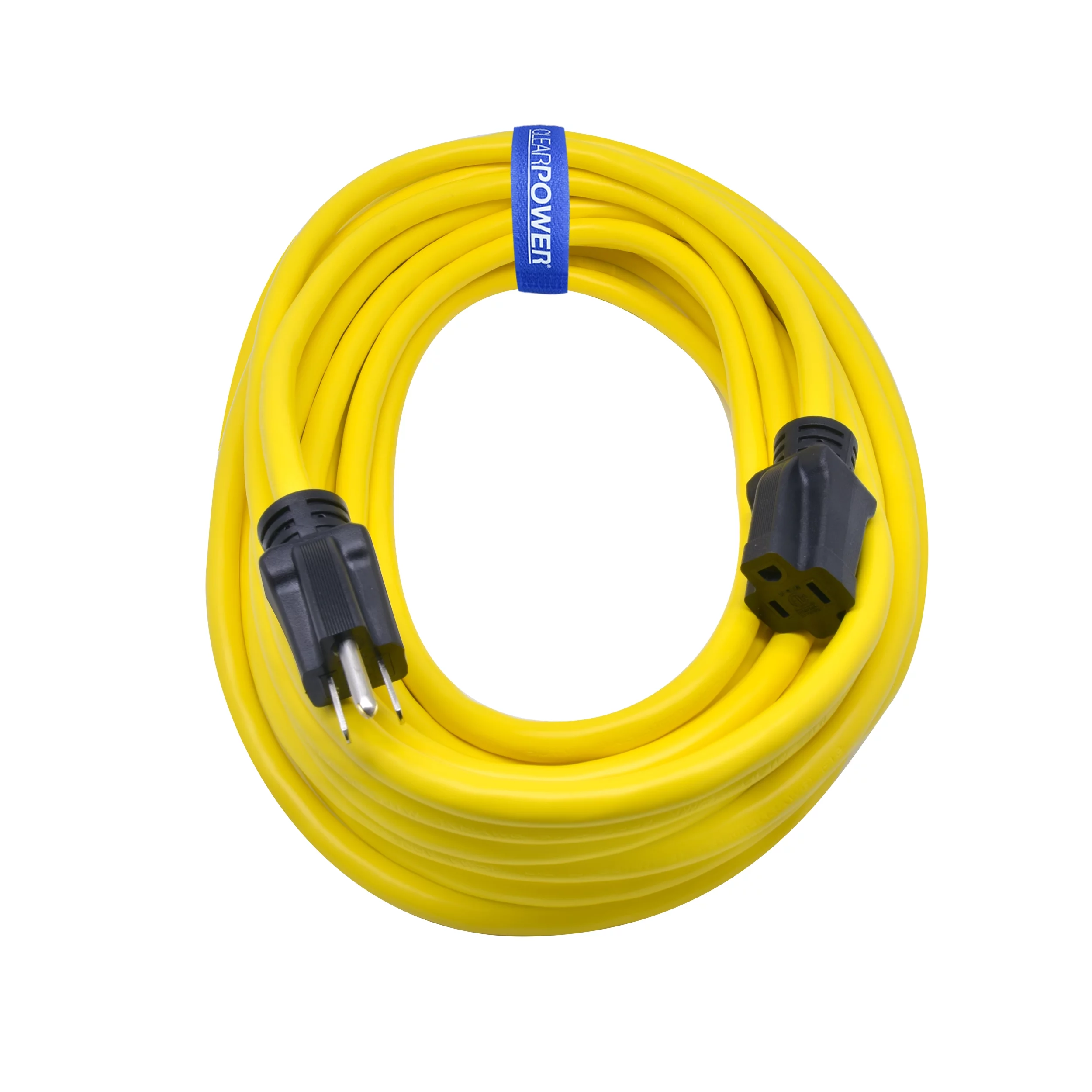 Clear Power 12/3 SJTW 25 ft Heavy Duty Outdoor Extension Cord, Yellow, CP10144