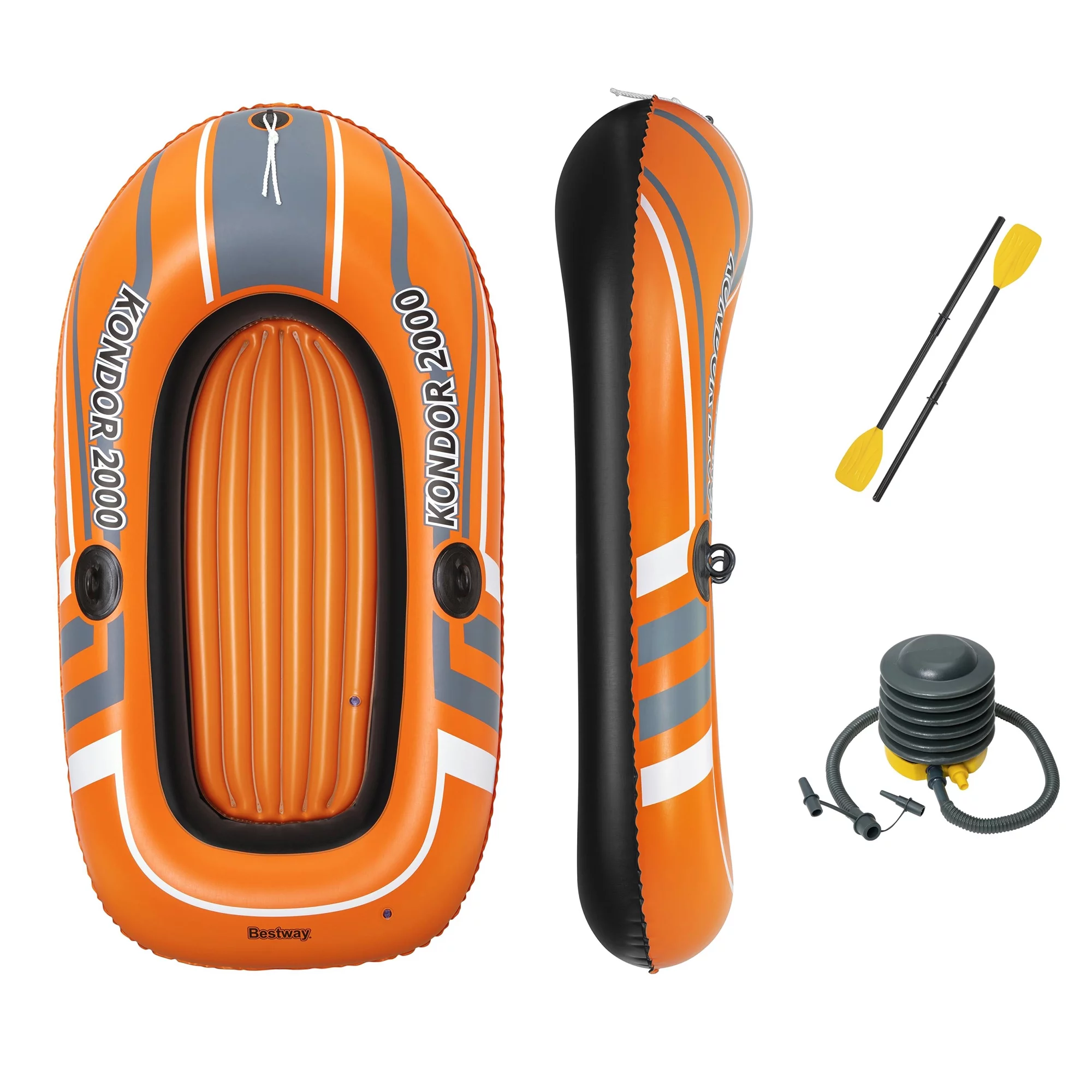 Bestway 77×45 Inches HydroForce Inflatable Raft Set with Oars and Pump (2 Pack)