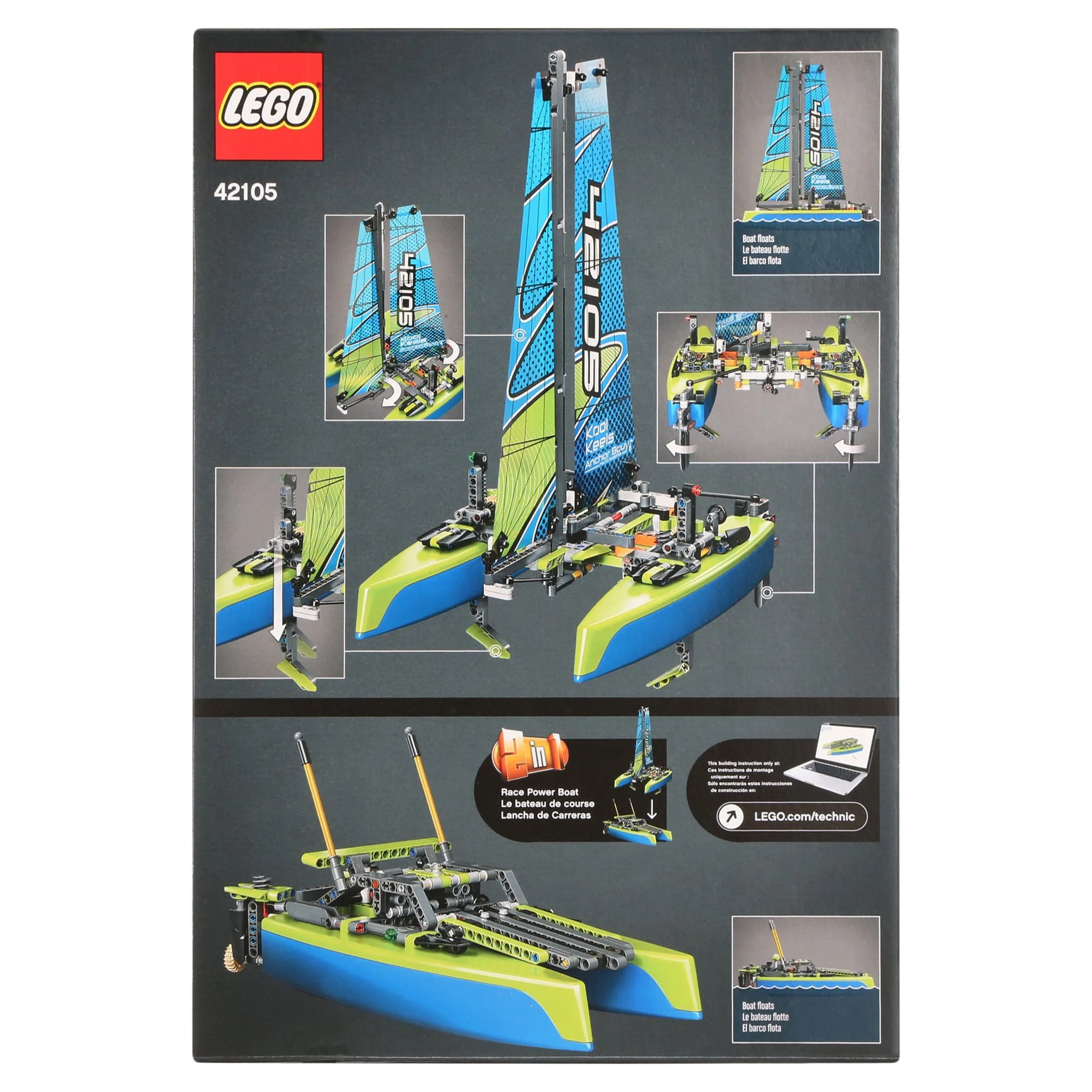 LEGO Technic Catamaran 42105 Model Sailboat Building Kit (404 pieces)