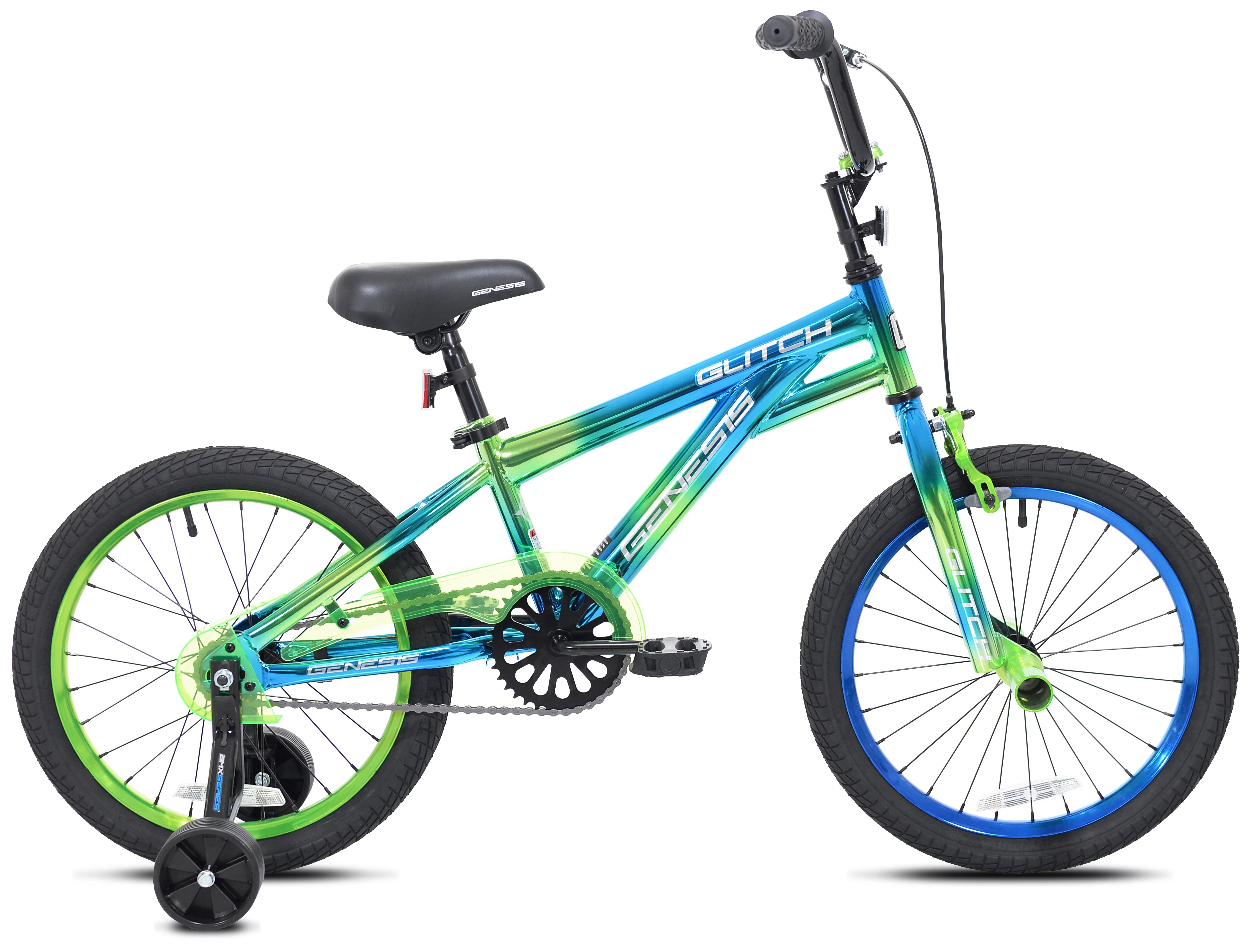 Genesis 18″ Glitch Boy’s BMX Bike, Blue/Green