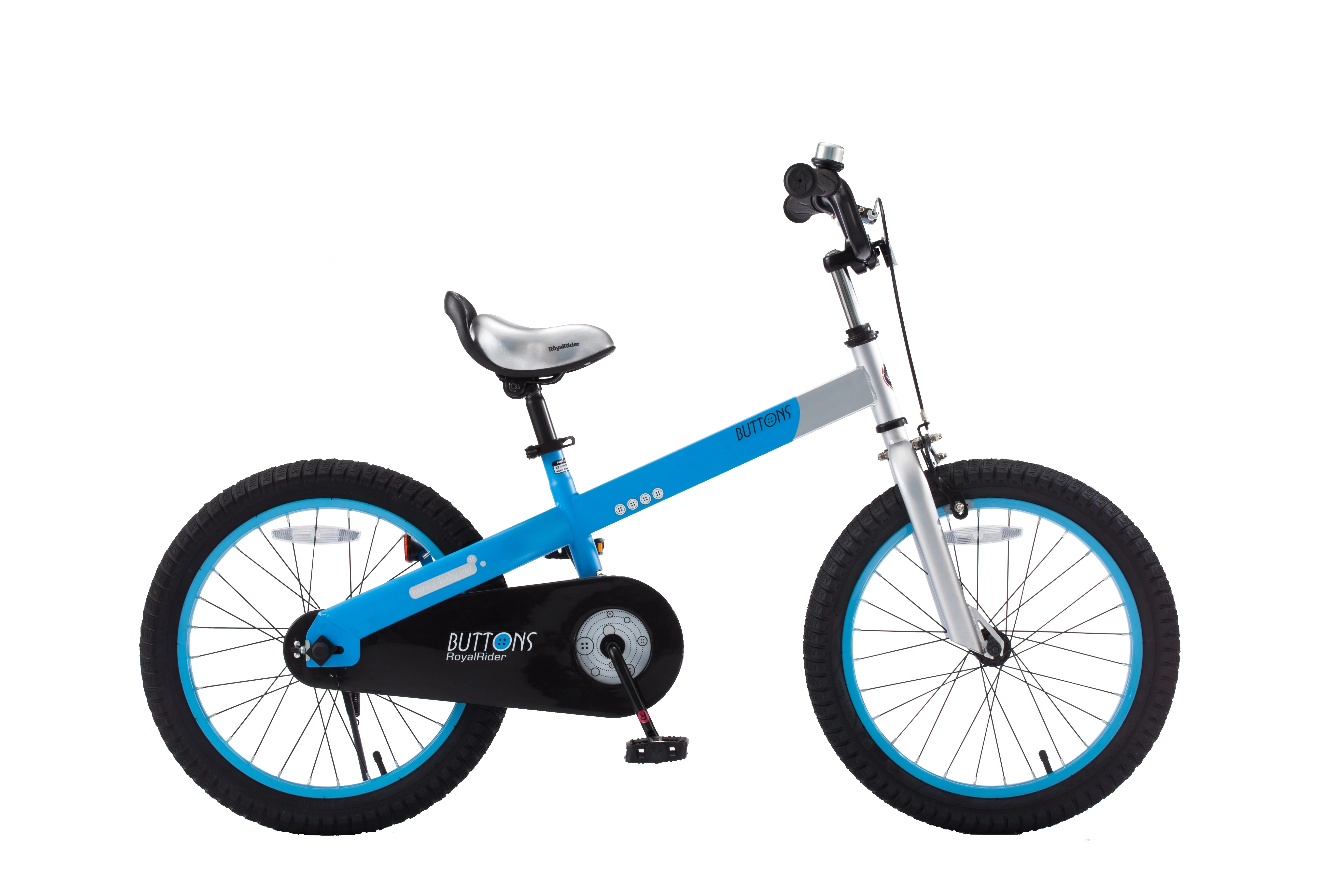 RoyalBaby Buttons 18 inch Kid’s Bicycle Matte Blue With Kickstand