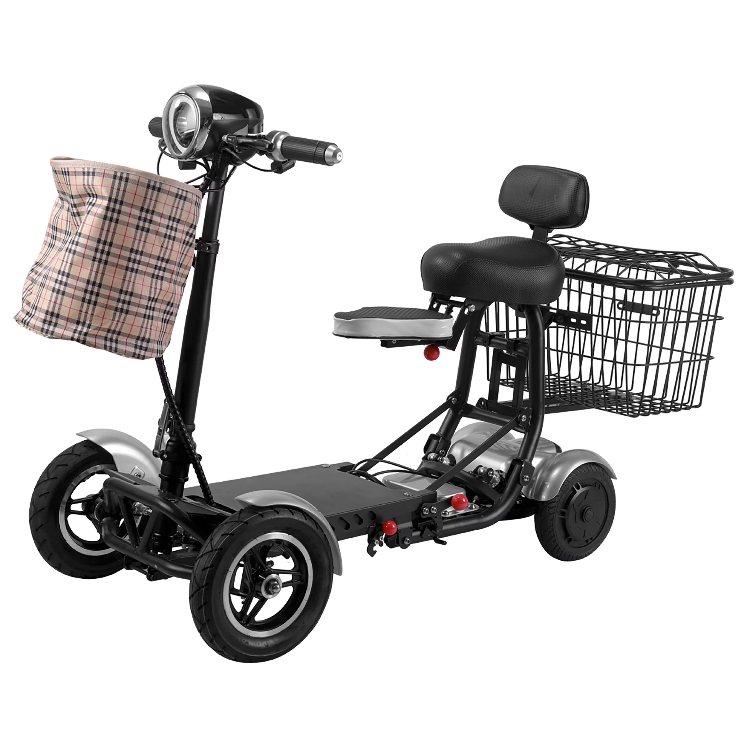 Bangeran 4 Wheel Foldable Electric Scooter, Adjustable Handlebar Up to 12 Miles – Carbonfiber