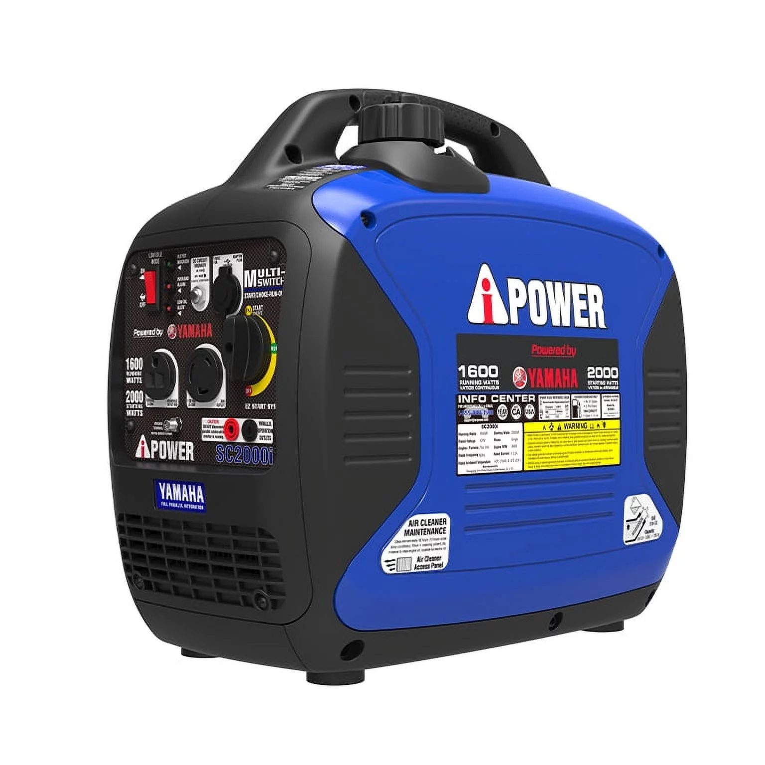 A-iPower/Yamaha SC2000iv Gasoline Portable Invertor Generator with Yamaha Engine, 2000 Peak and 1600 Running Watts