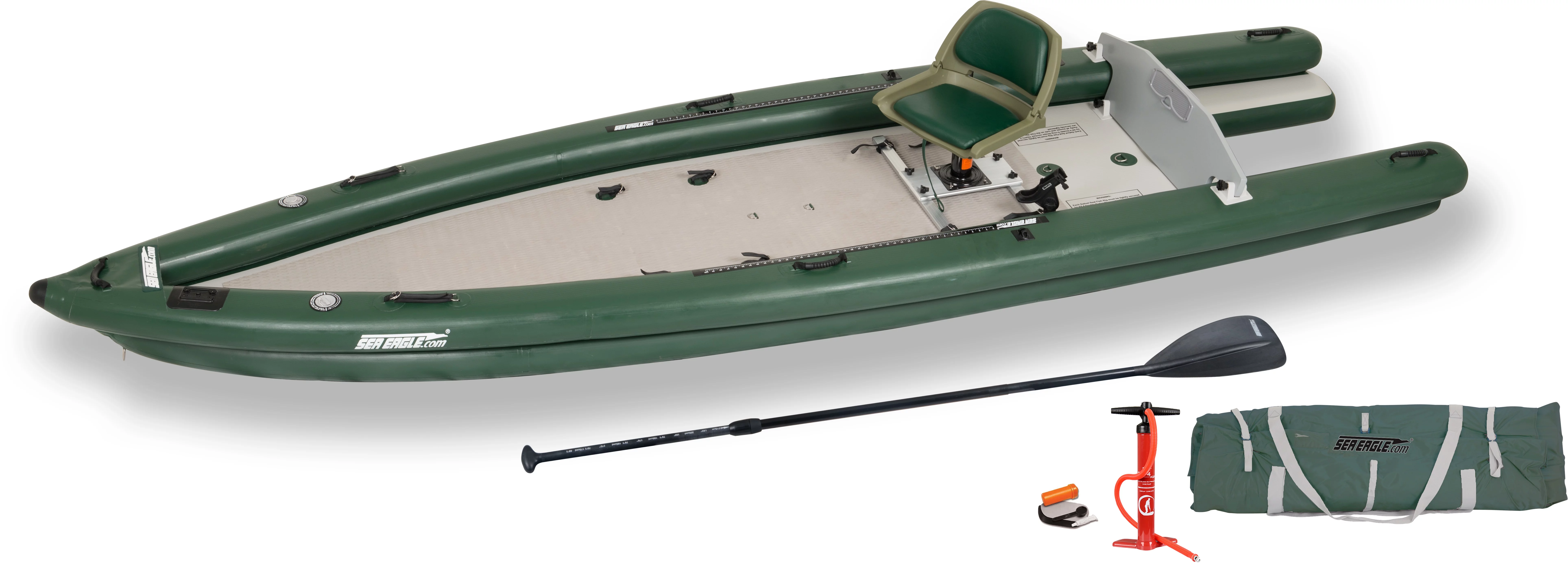 Sea Eagle FSK16 Inflatable FishSkiff 16 Frameless Fishing Boat – Solo Startup Package