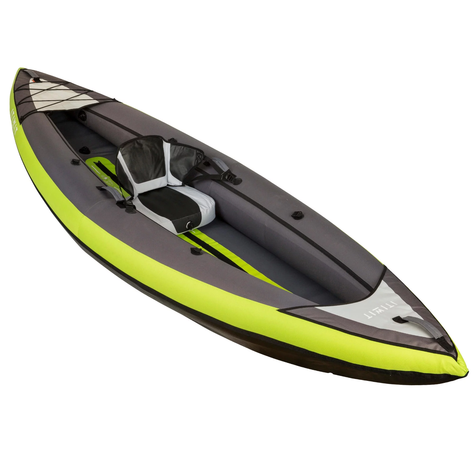 Decathlon Itiwit Inflatable Recreational Sit on Kayak with Pump, 1 or 2 Person, Green