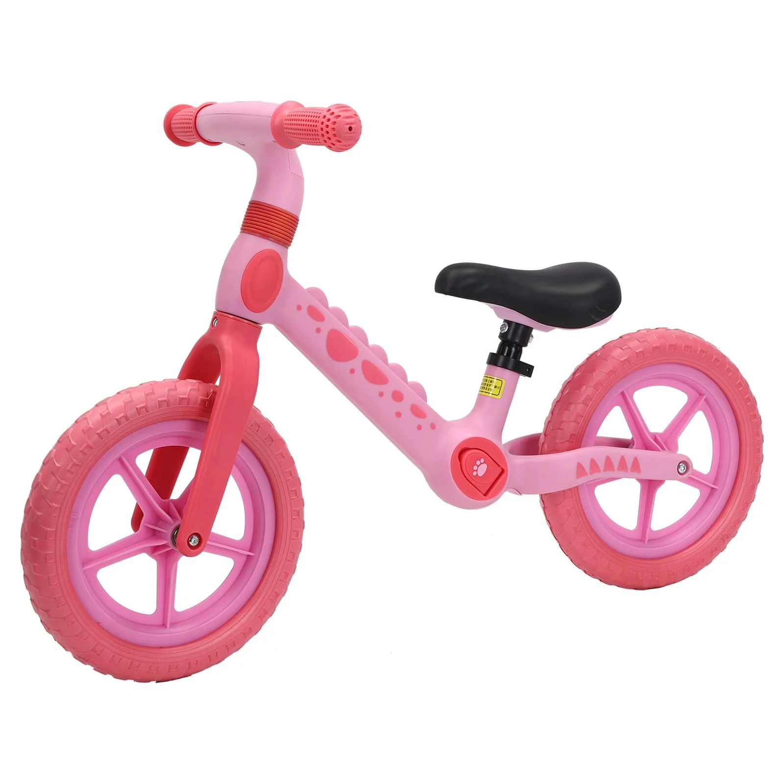 Hoverheart Dinosaur Balance Bike, No Pedal Kids Toys Baby Balance Bike Child Push Along Walking Bike (Pink)