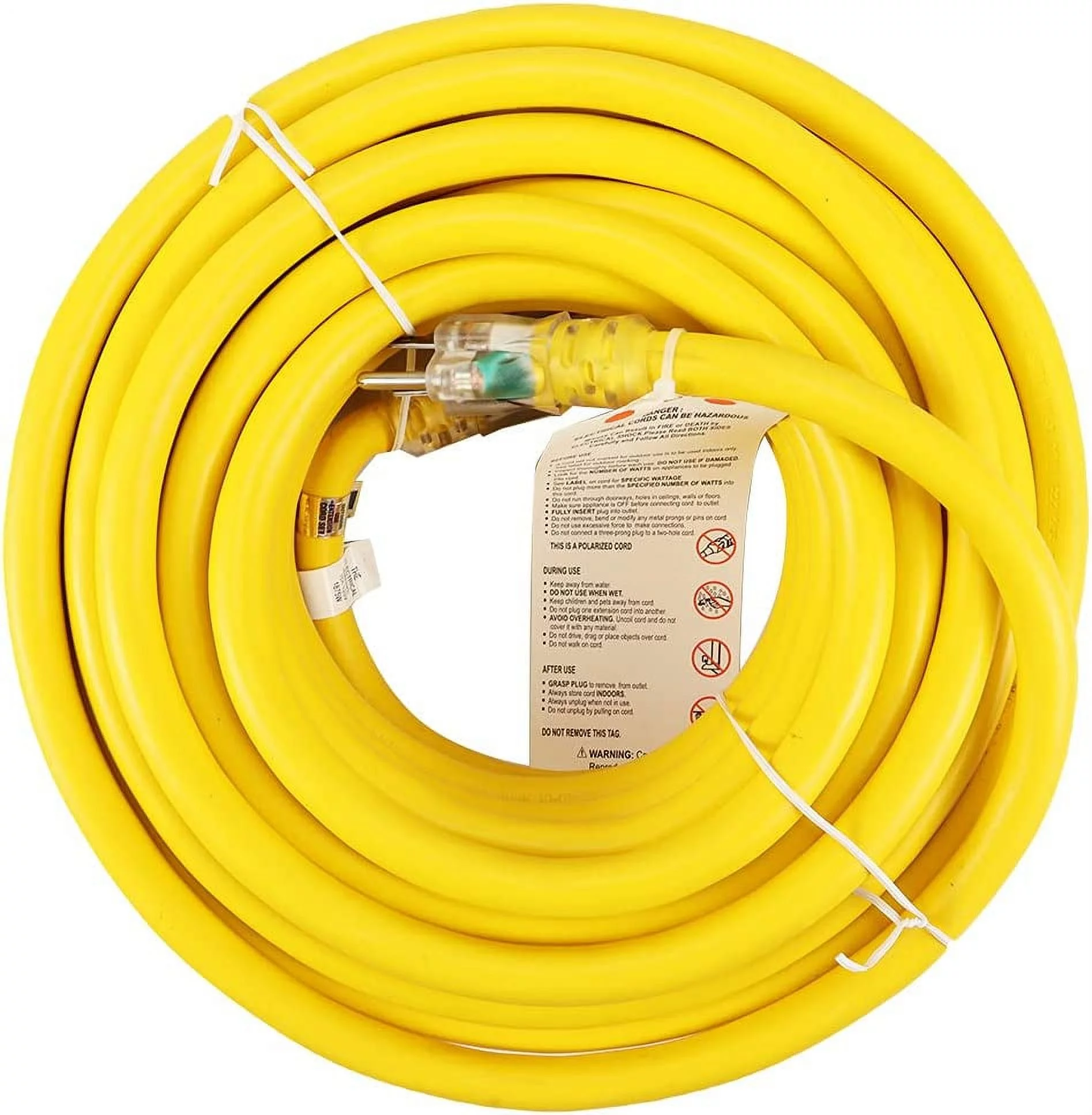 EP 25 Ft 10/3 SJTW Yellow Outdoor/Indoor Extension Cord, 10 Gauge Durable Electrical Cable