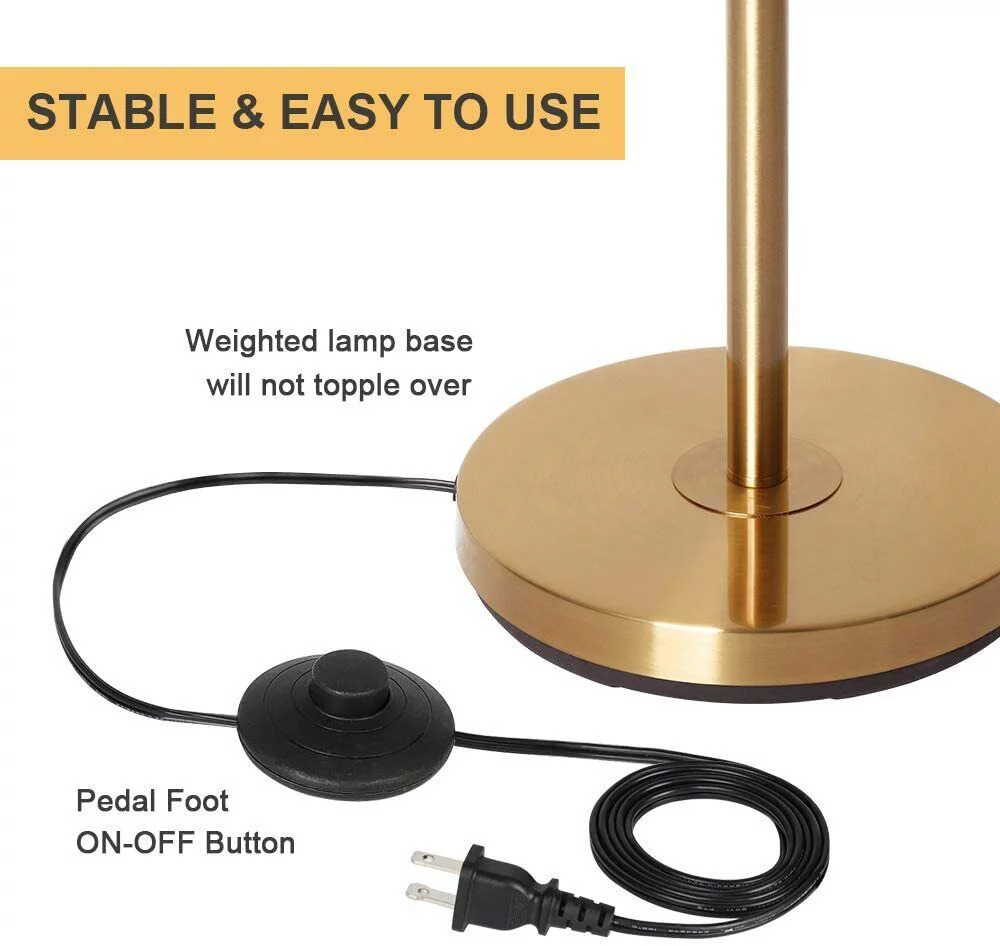 Adjustable Floor Lamp with 3 Light for Living Room Gold