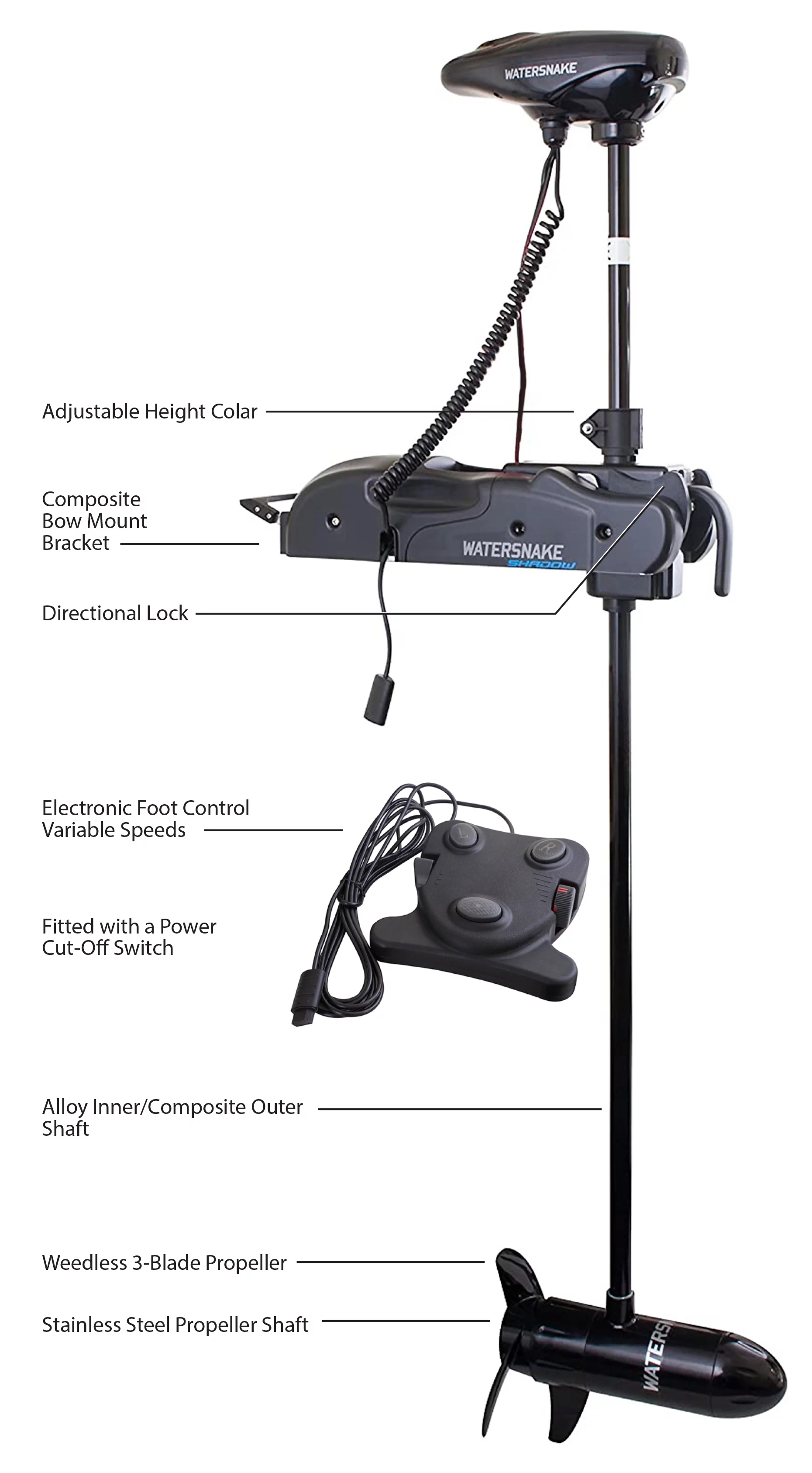 Watersnake Shadow 44/48 Bow Mount Trolling Motor