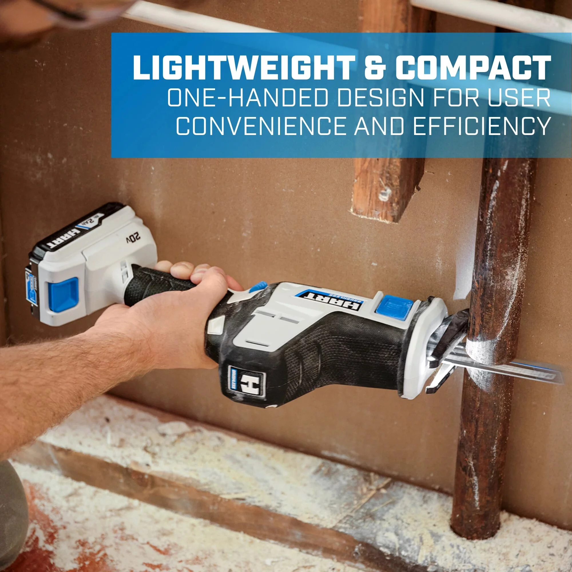 HART 20-Volt Brushless One-Handed Battery-Powered Reciprocating Saw (Battery Not Included)