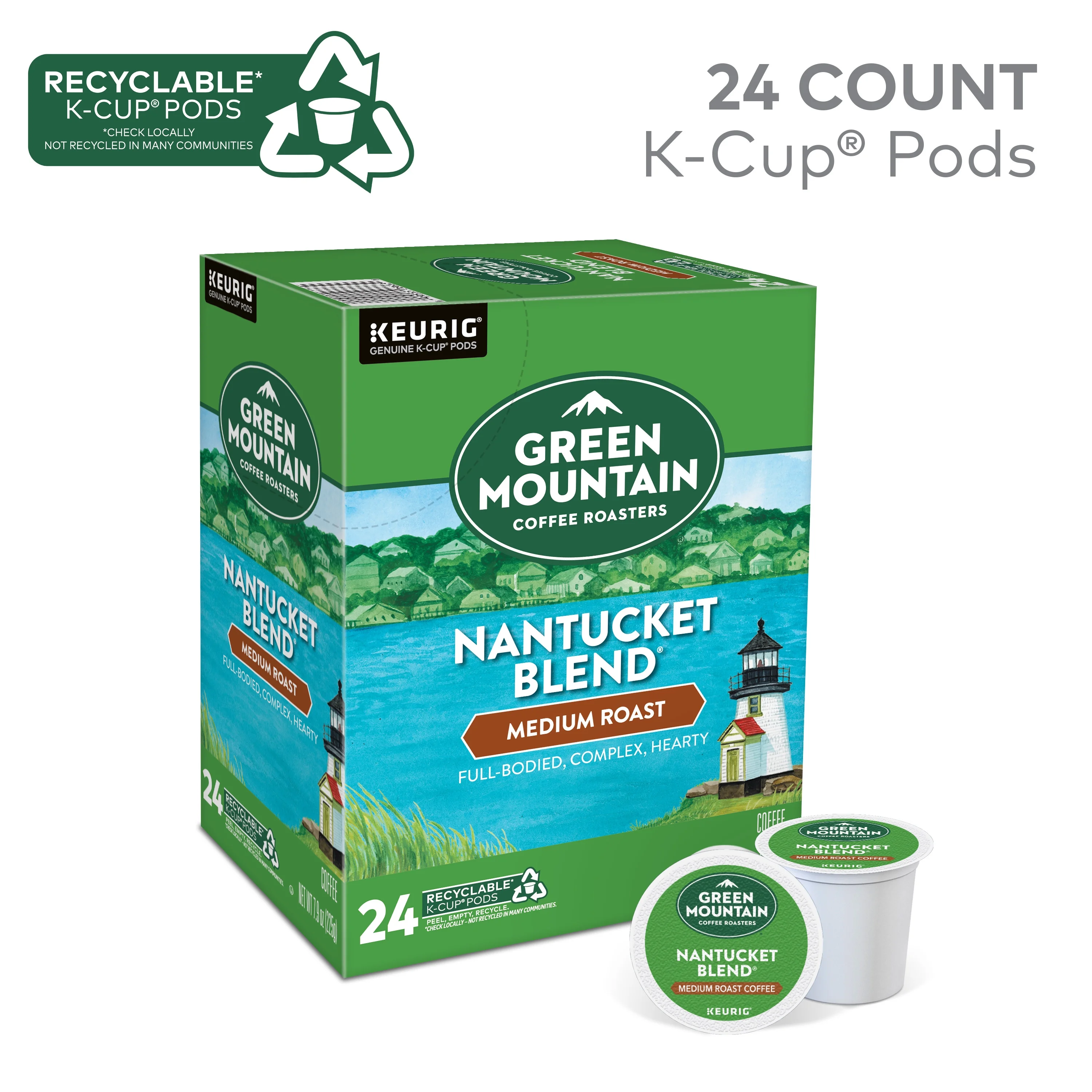 Green Mountain Coffee Roasters, Nantucket Blend Medium Roast K-Cup Coffee Pods, 24 Count